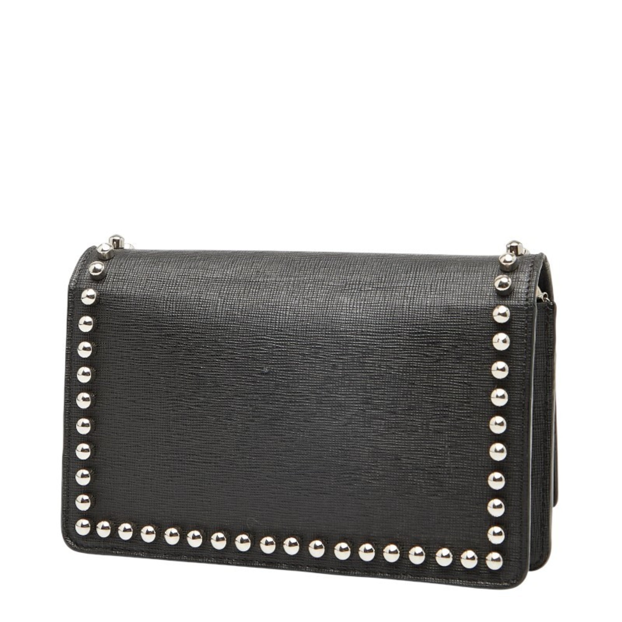 Fendi Black Leather Shoulder Bag (Pre-Owned)