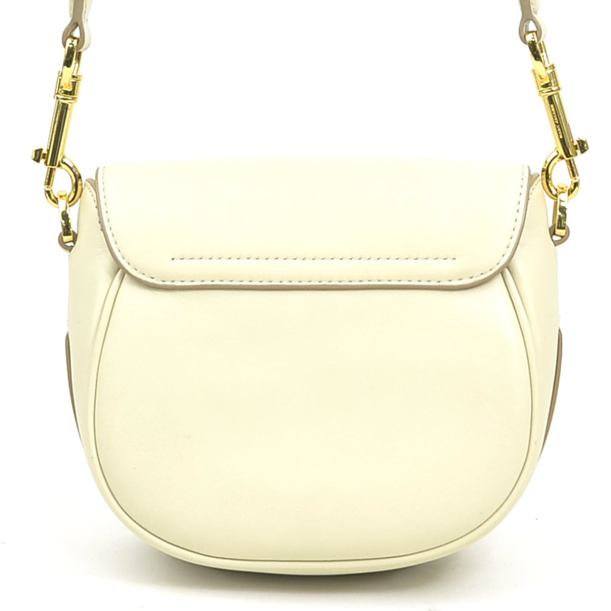 Marc Jacobs Ivory Leather Saddle Bag Shoulder Bag (Pre-Owned)