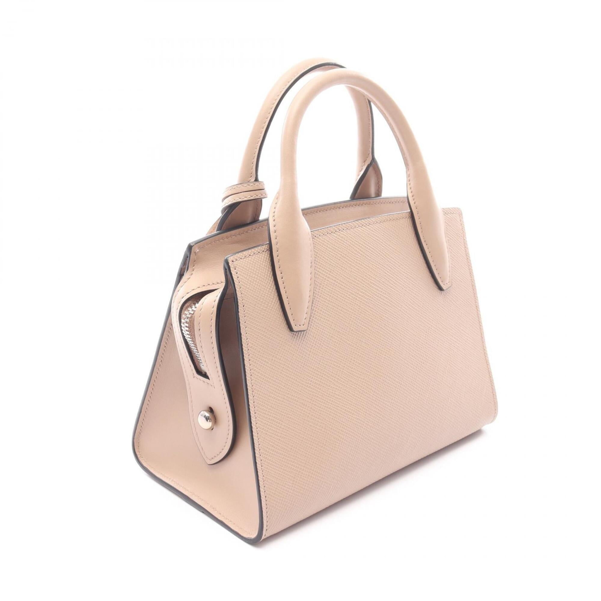 Prada Beige Saffiano Triangle Handbag (Pre-Owned)