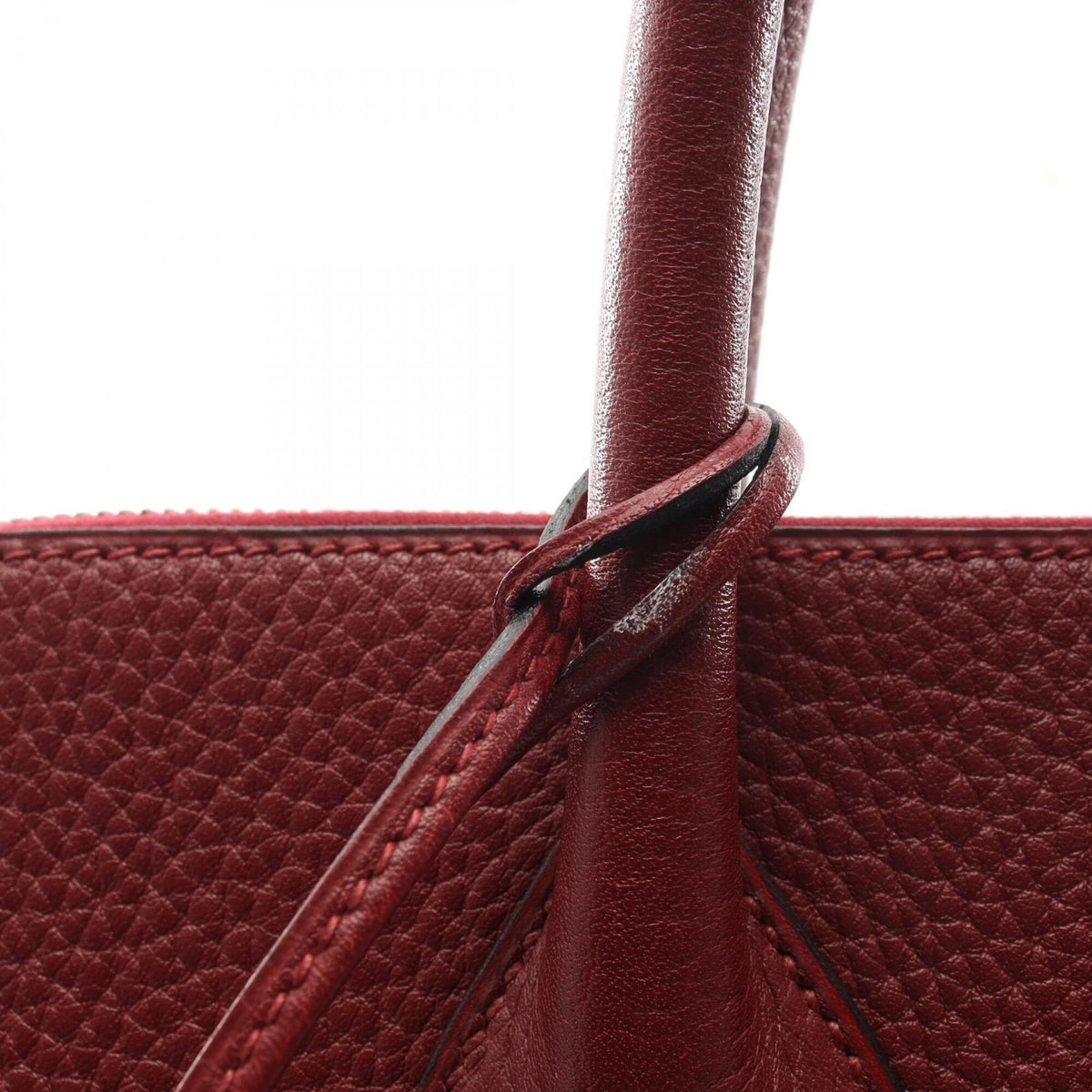 Hermes Bordeaux Rouge H Taurillon Clemence Leather Handbag (Pre-Owned)