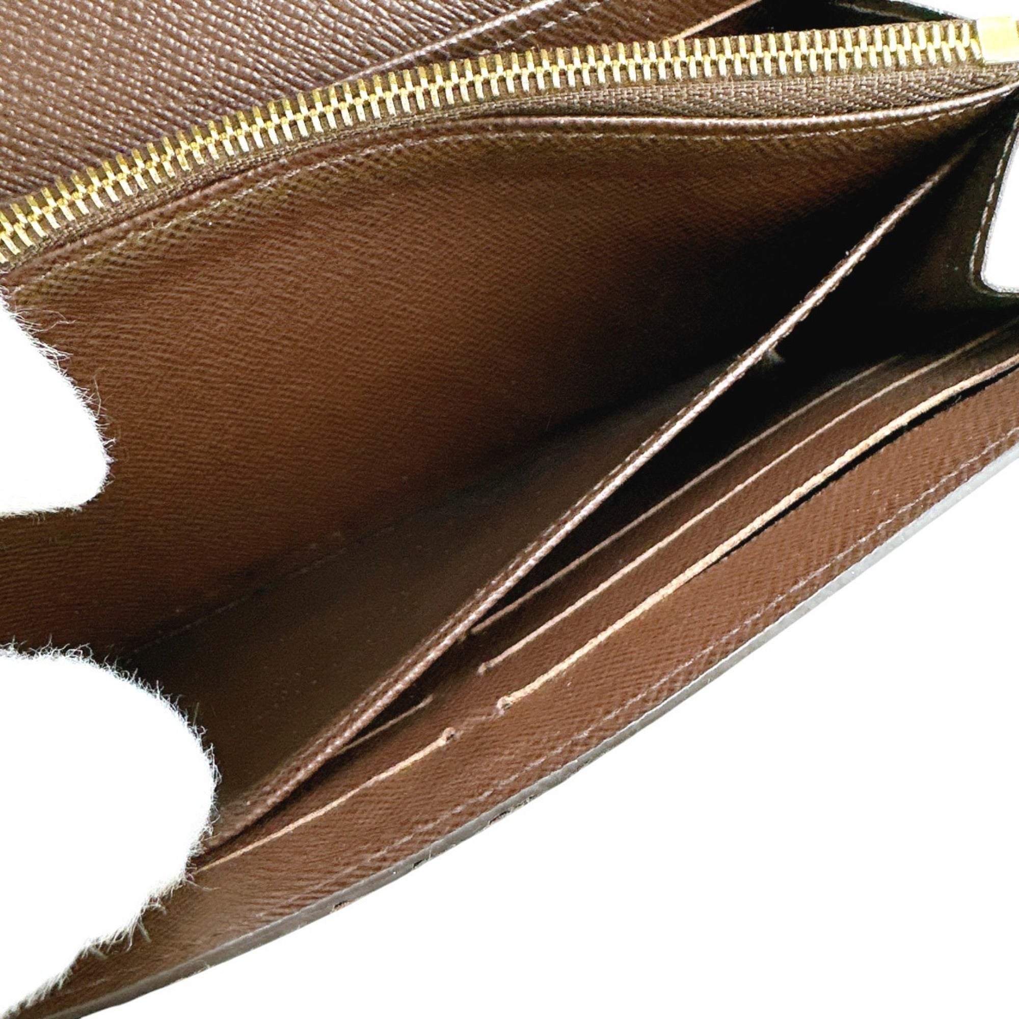 Louis Vuitton Brown Ebene Damier Canvas Long Wallet (Tri-Fold) (Pre-Owned)