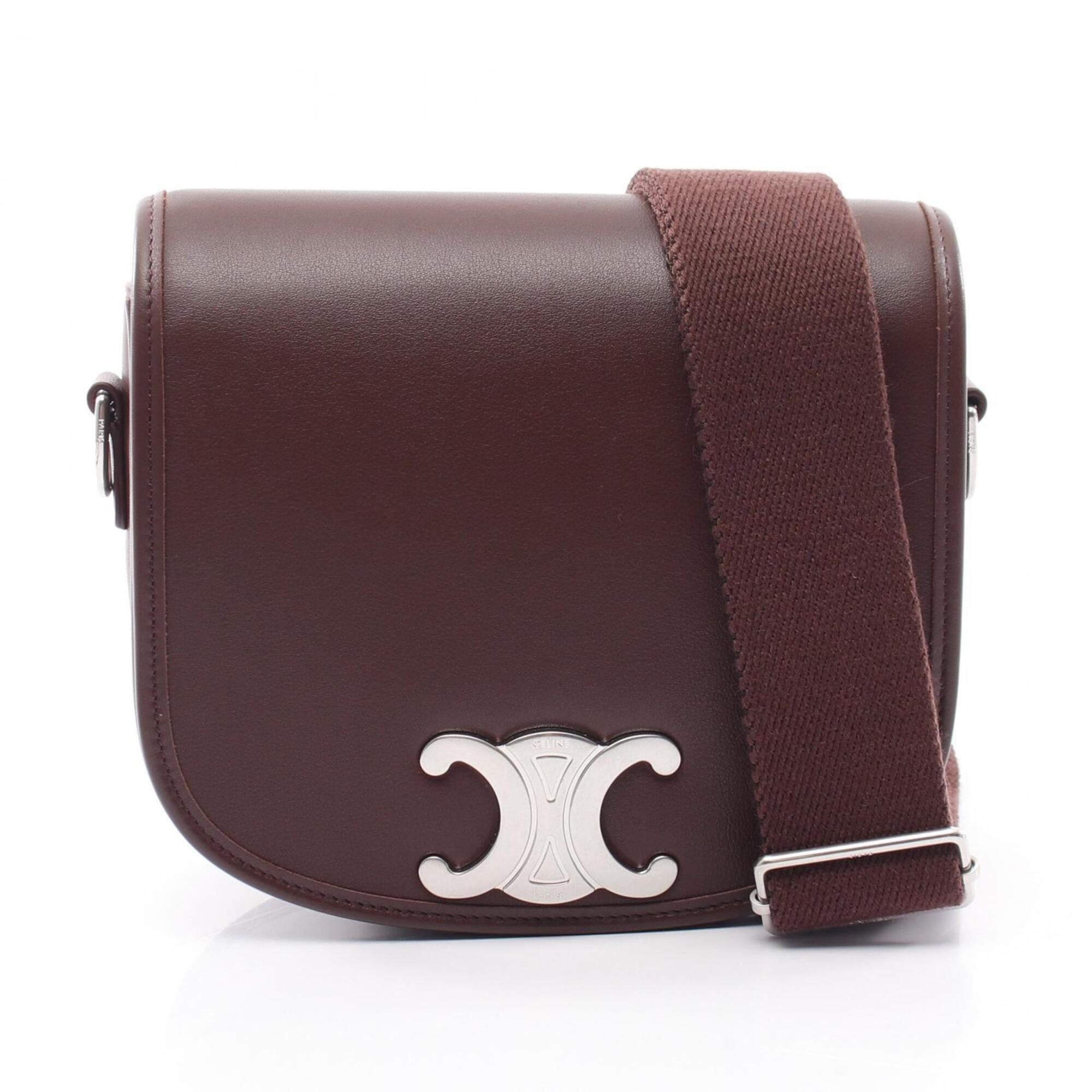 Celine Brown Leather Handbag Shoulder Bag (Pre-Owned)