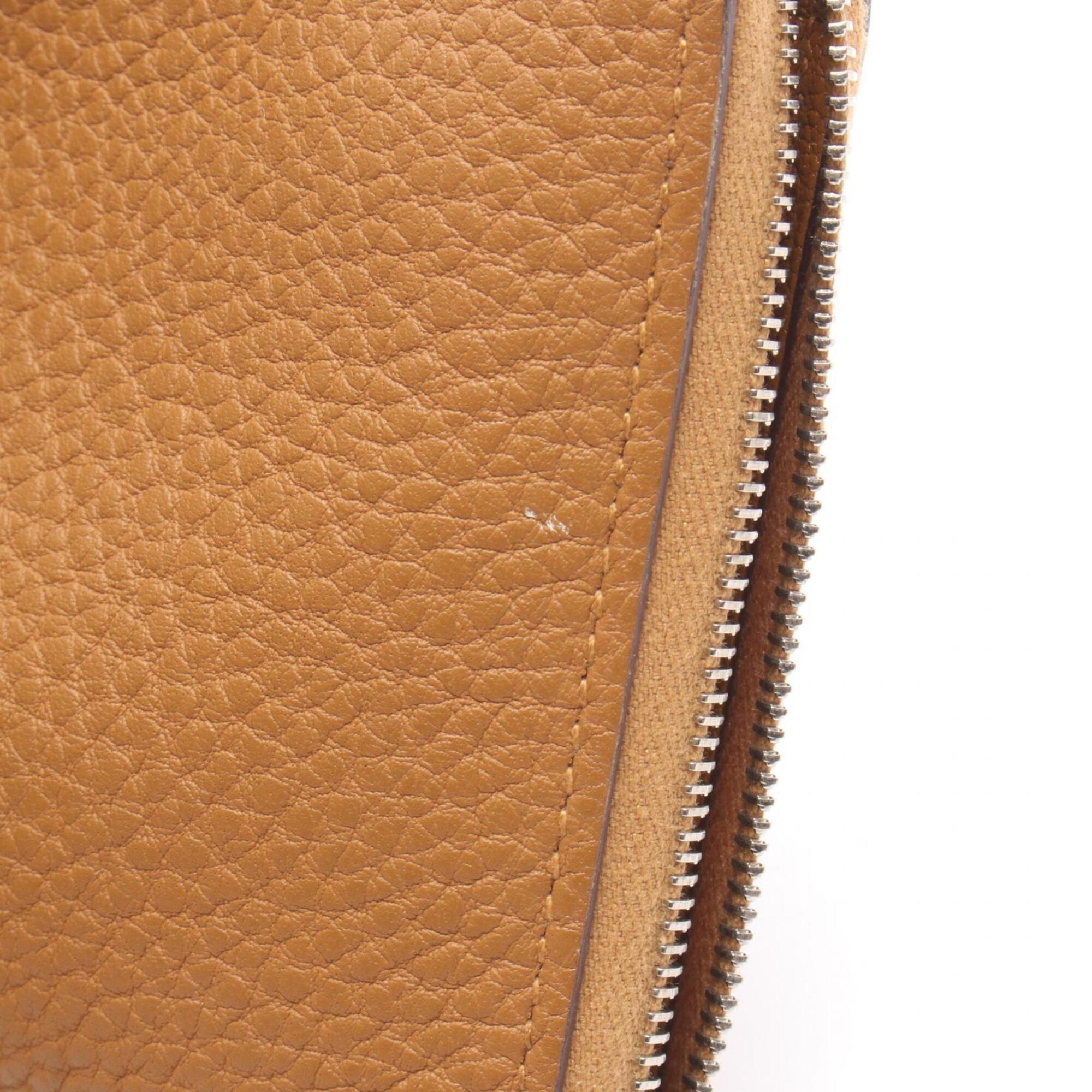 Hermes Brown Caramel Togo Leather Long Wallet (Bi-Fold) (Pre-Owned)