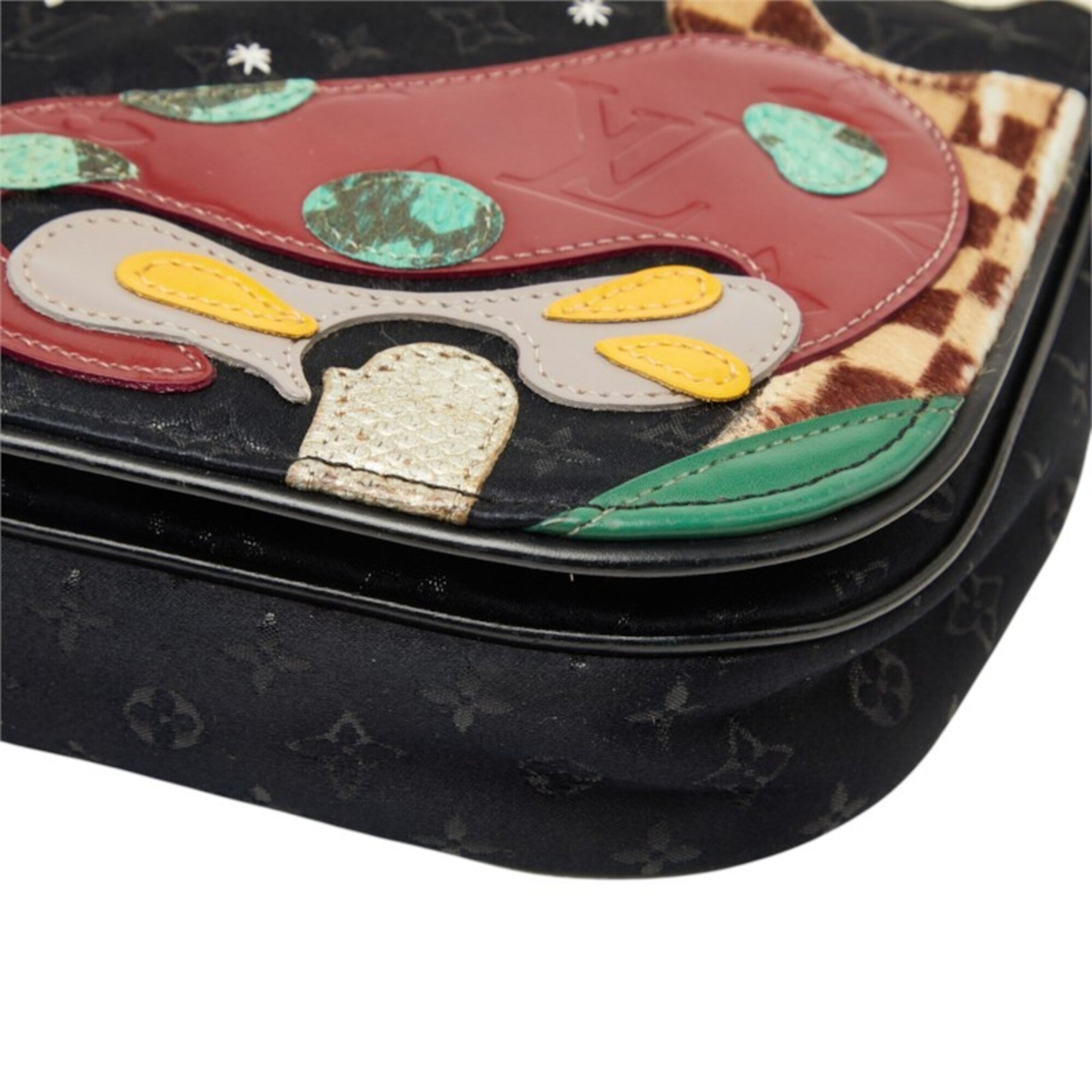 Louis Vuitton Black Monogram Noir Satin Leather Shoulder Bag (Pre-Owned)