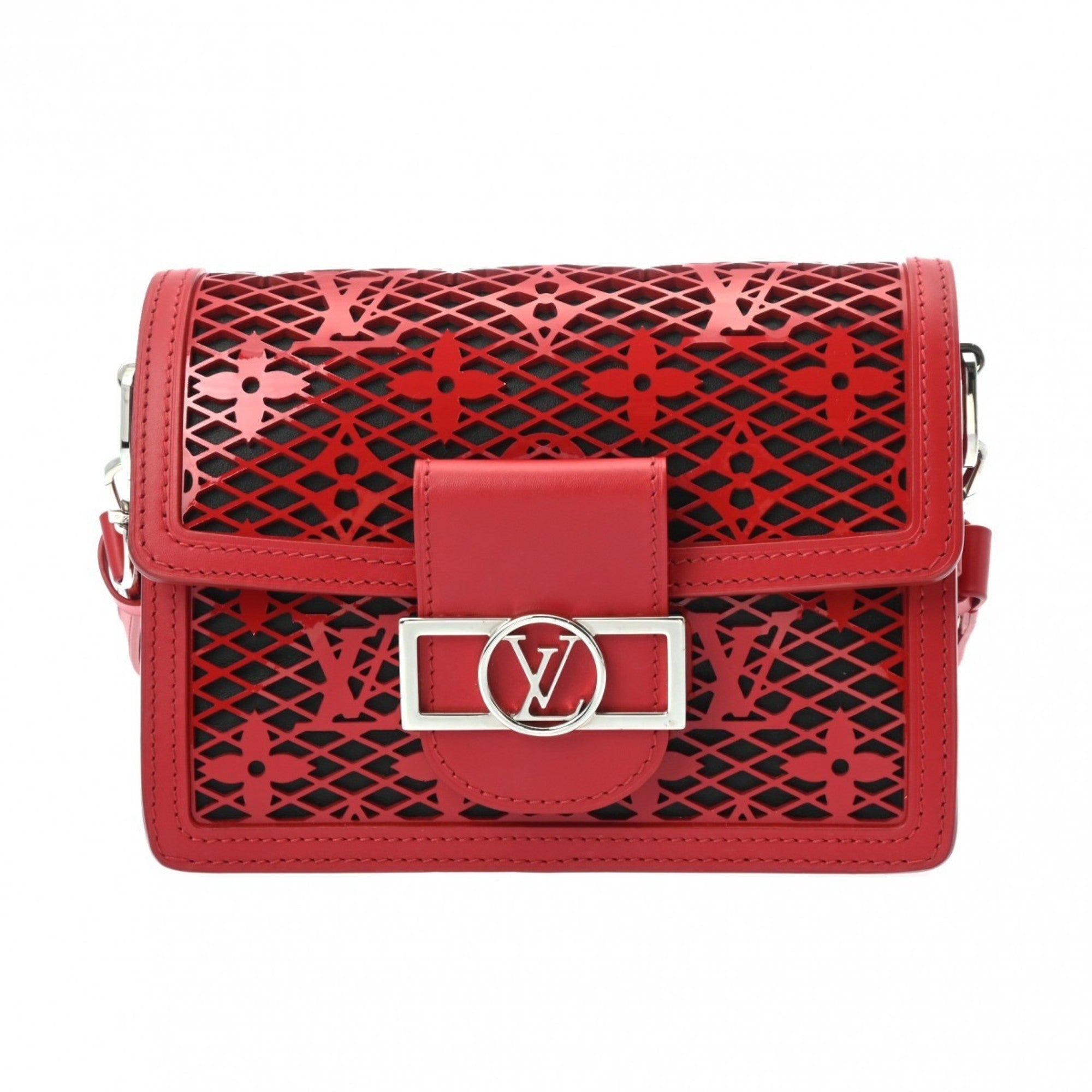 Louis Vuitton Red Color Leather Shoulder Bag (Pre-Owned)