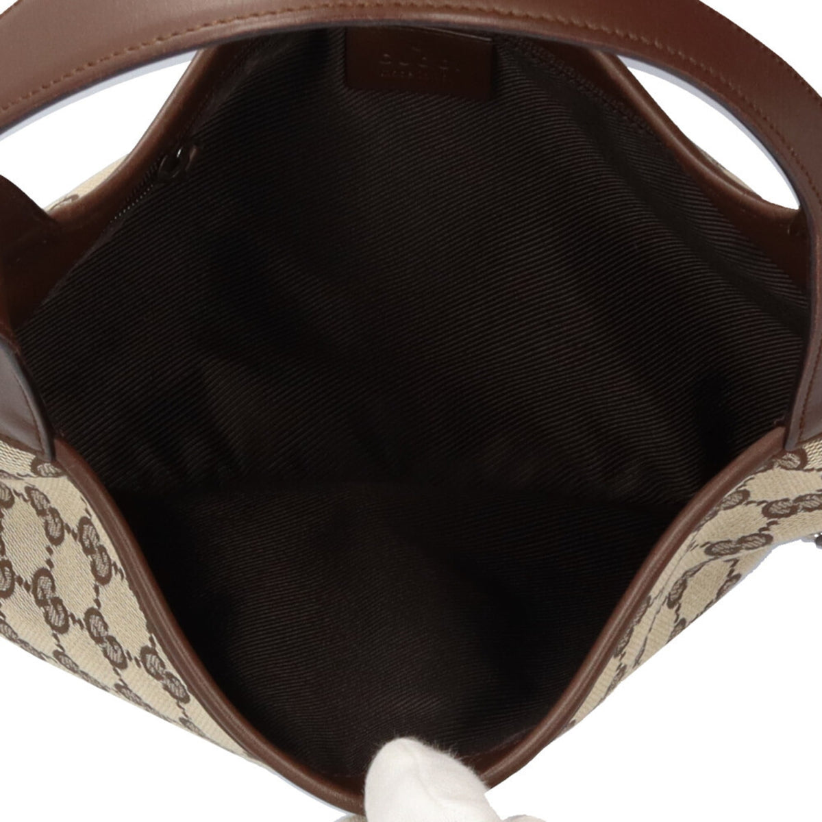 Gucci Beige Dark Brown Gg Canvas Handbag (Pre-Owned)