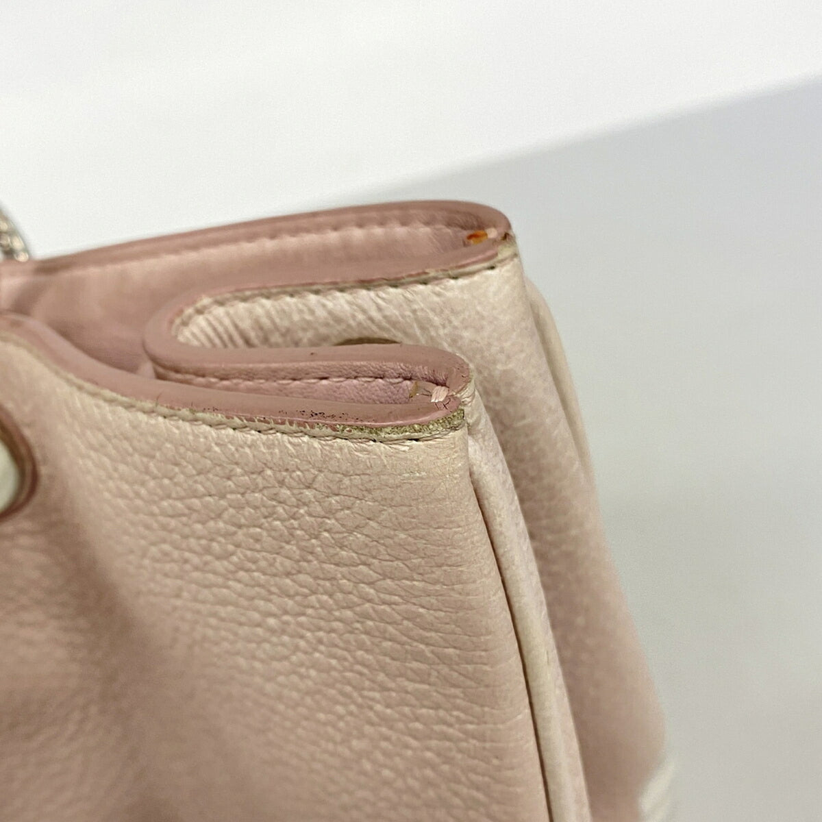 Christian Dior Gray Pink Leather Handbag (Pre-Owned)