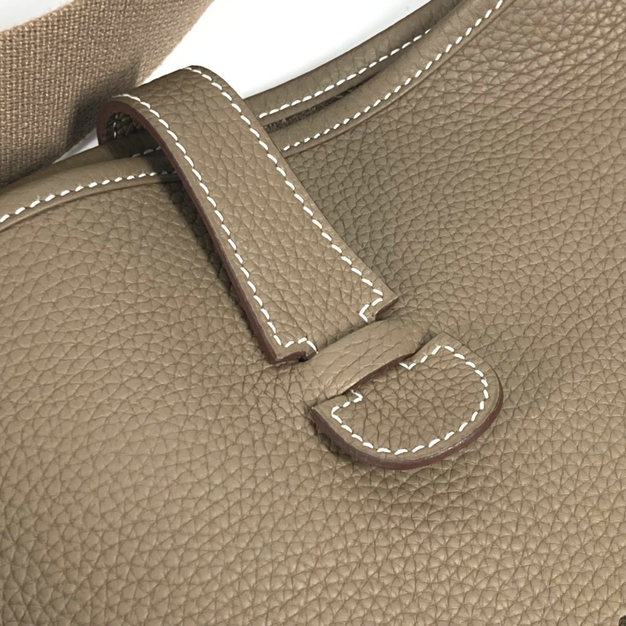 Hermes Beige Etoupe Gray Taurillon Clemence Leather Shoulder Bag (Pre-Owned)