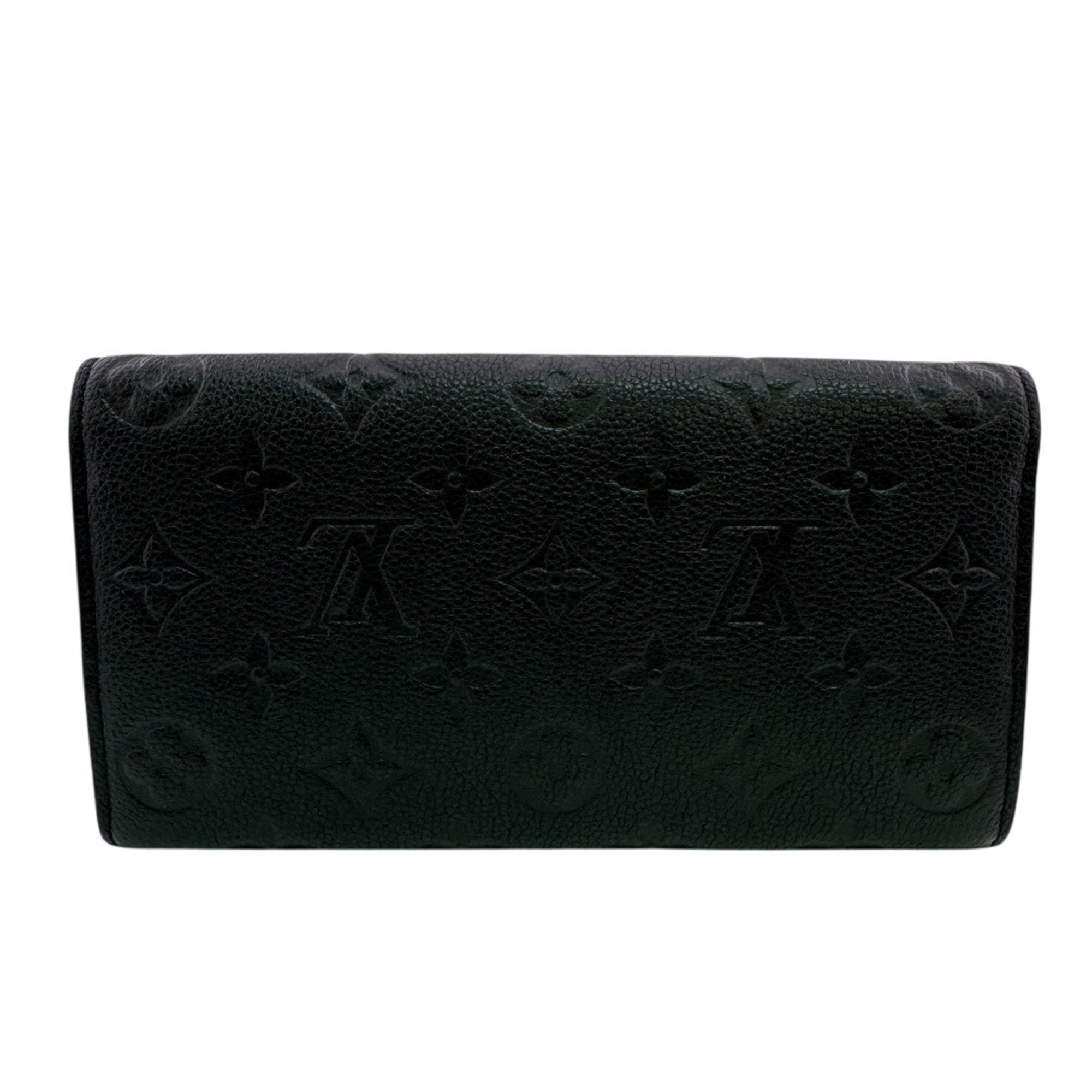 Louis Vuitton Monogram Empreinte Black Noir Leather Long Wallet (Bi-Fold) (Pre-Owned)