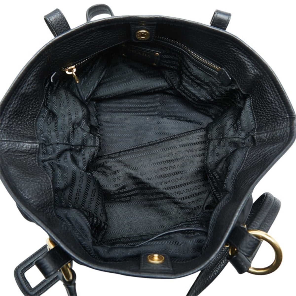 Prada Black Nylon Leather Tote Bag (Pre-Owned)
