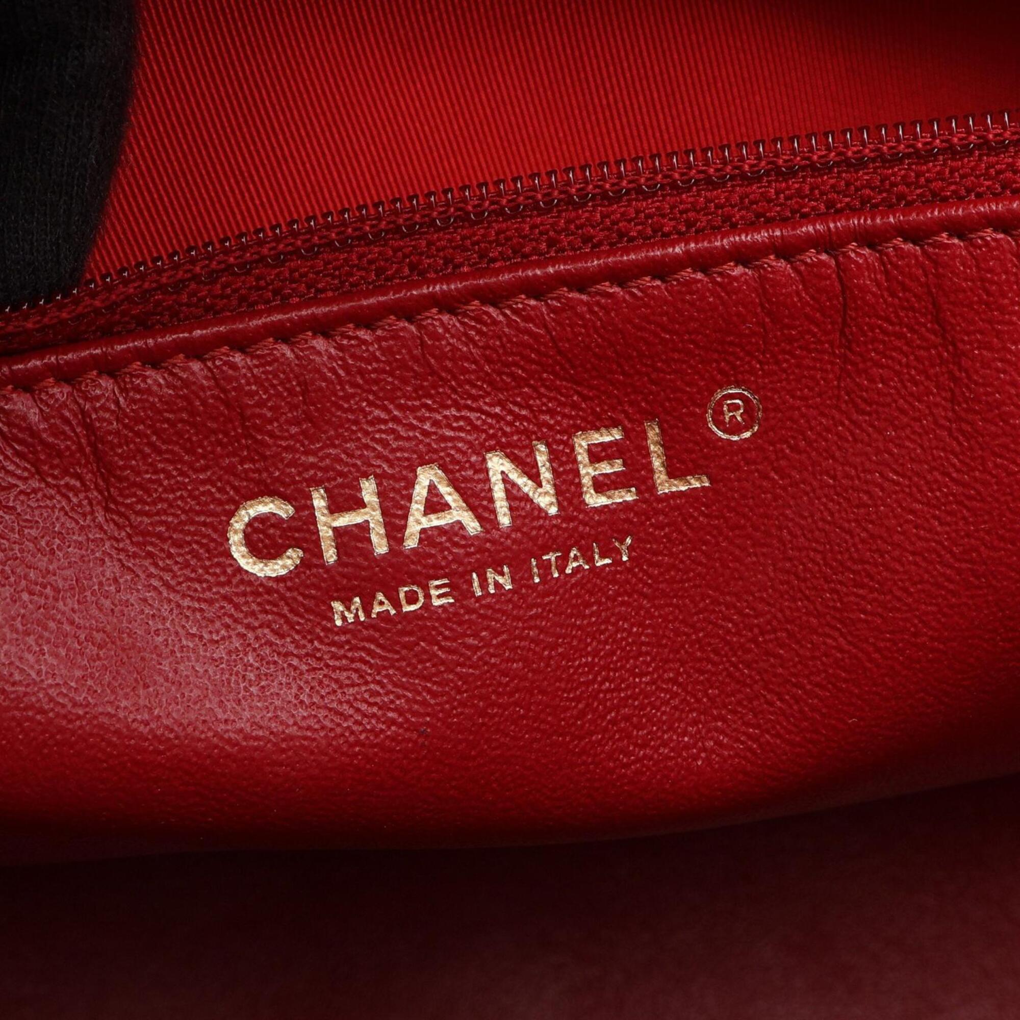 Chanel Red Color Grained Calfskin Handbag Tote Bag (Pre-Owned)
