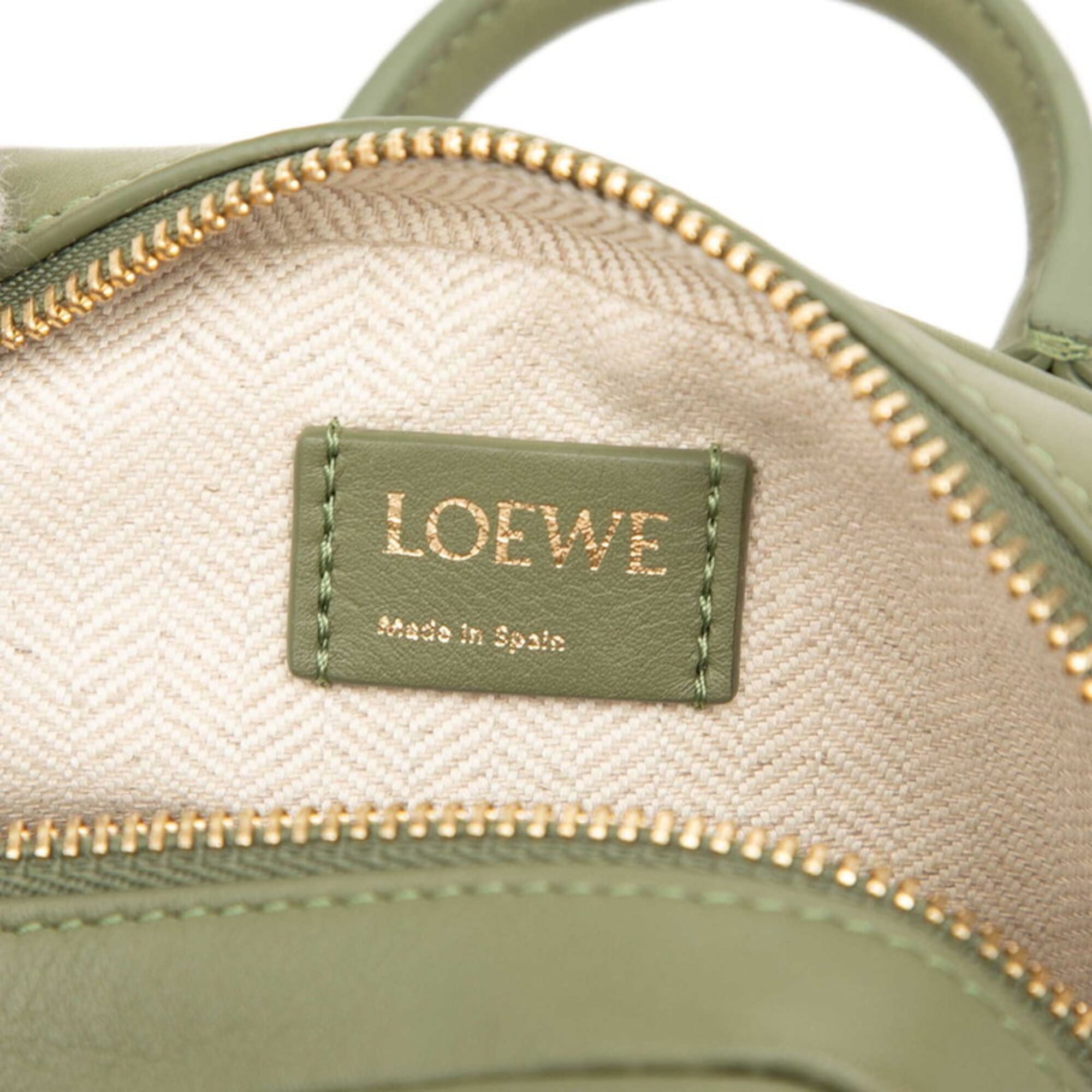 Loewe Green Canvas Handbag Shoulder Bag (Pre-Owned)