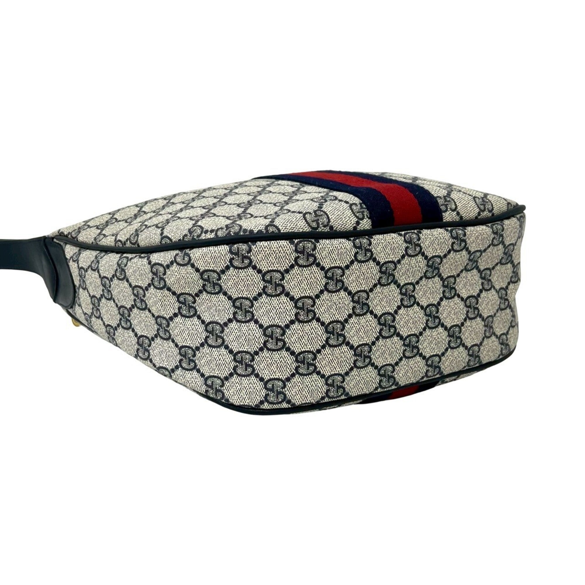 Gucci Navy Red Color Pvc Leather Shoulder Bag (Pre-Owned)