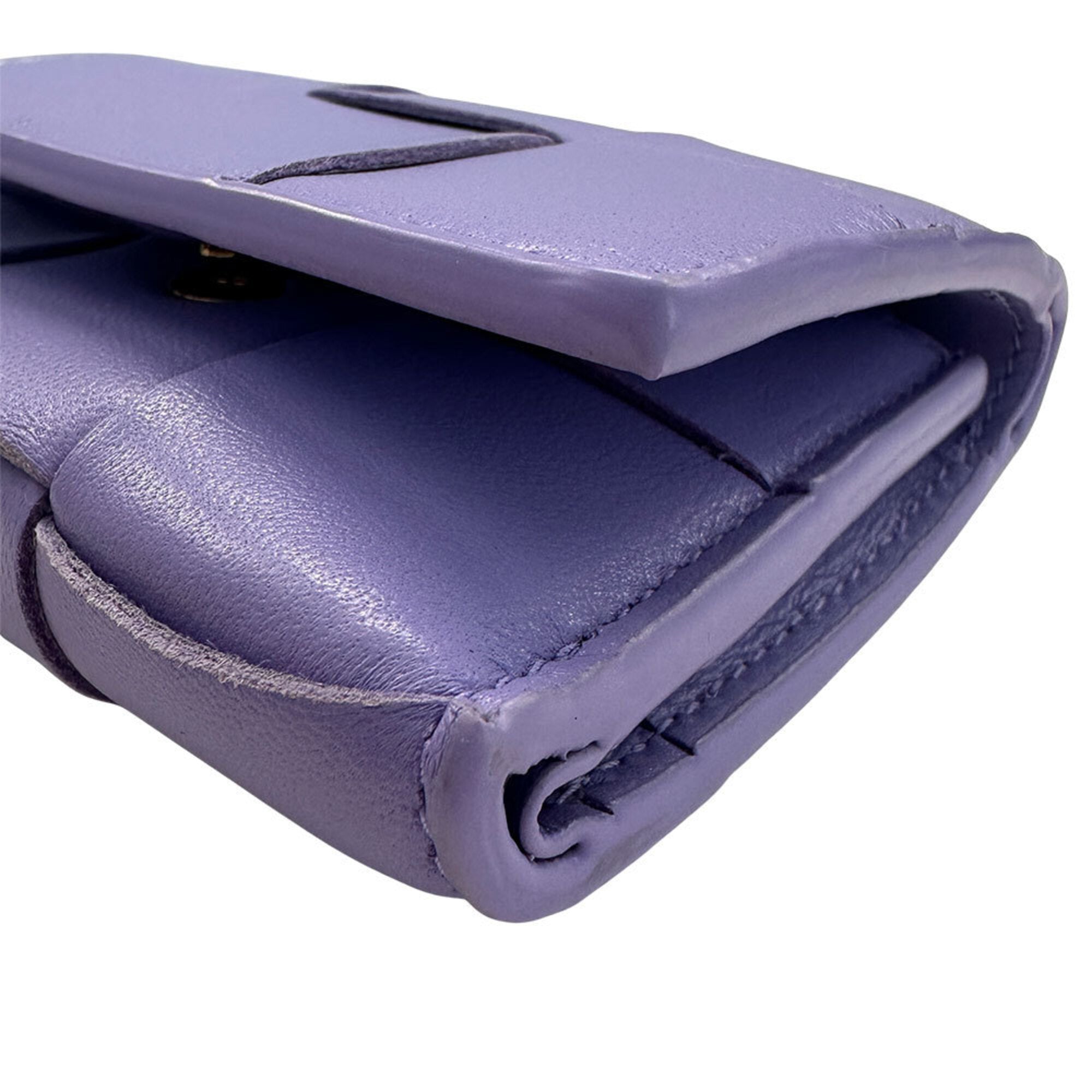 Bottega Veneta Purple Leather Wallet (Tri-Fold) (Pre-Owned)