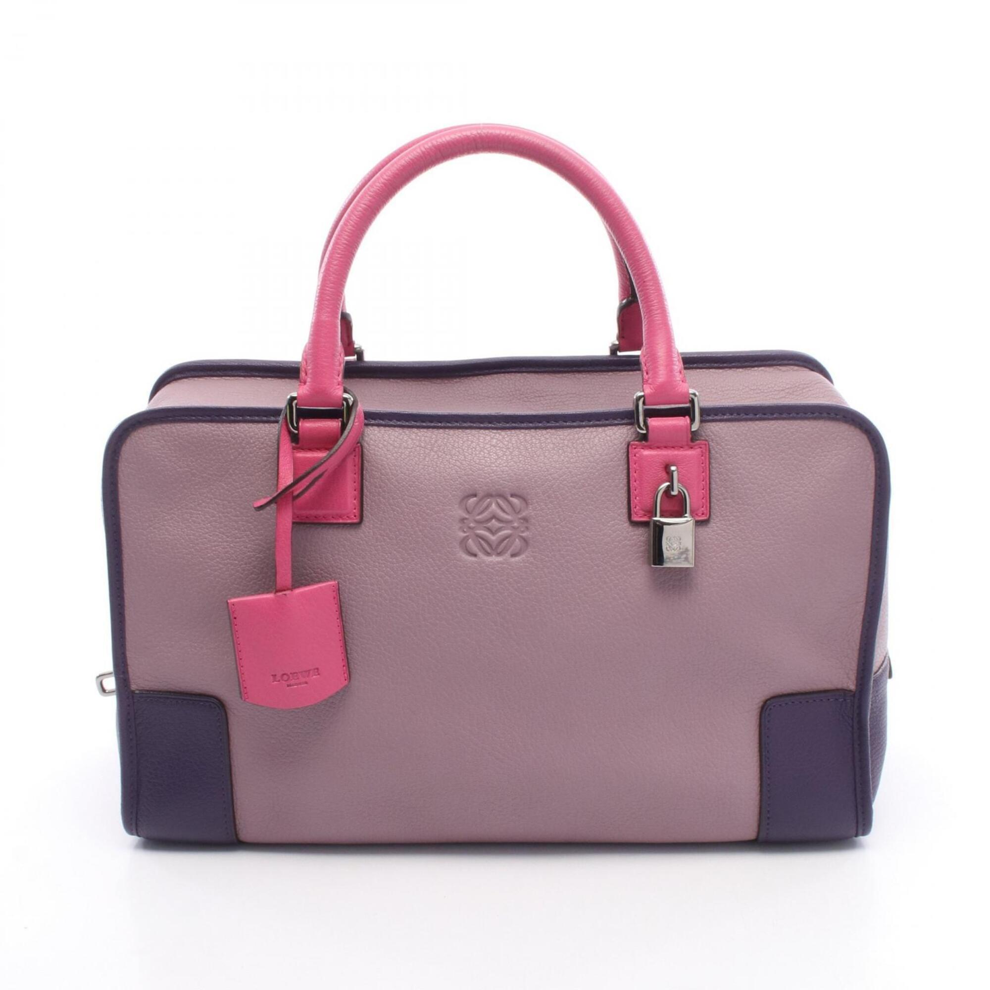 Loewe Pink Purple Leather Handbag (Pre-Owned)
