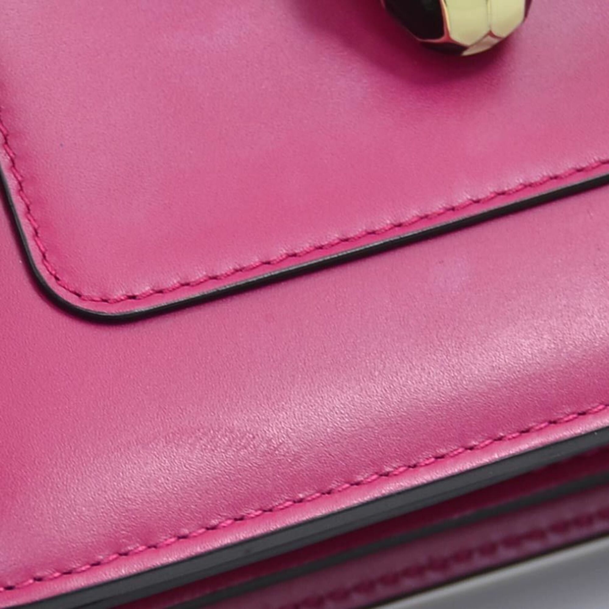 Bvlgari Pink Leather Handbag Shoulder Bag (Pre-Owned)