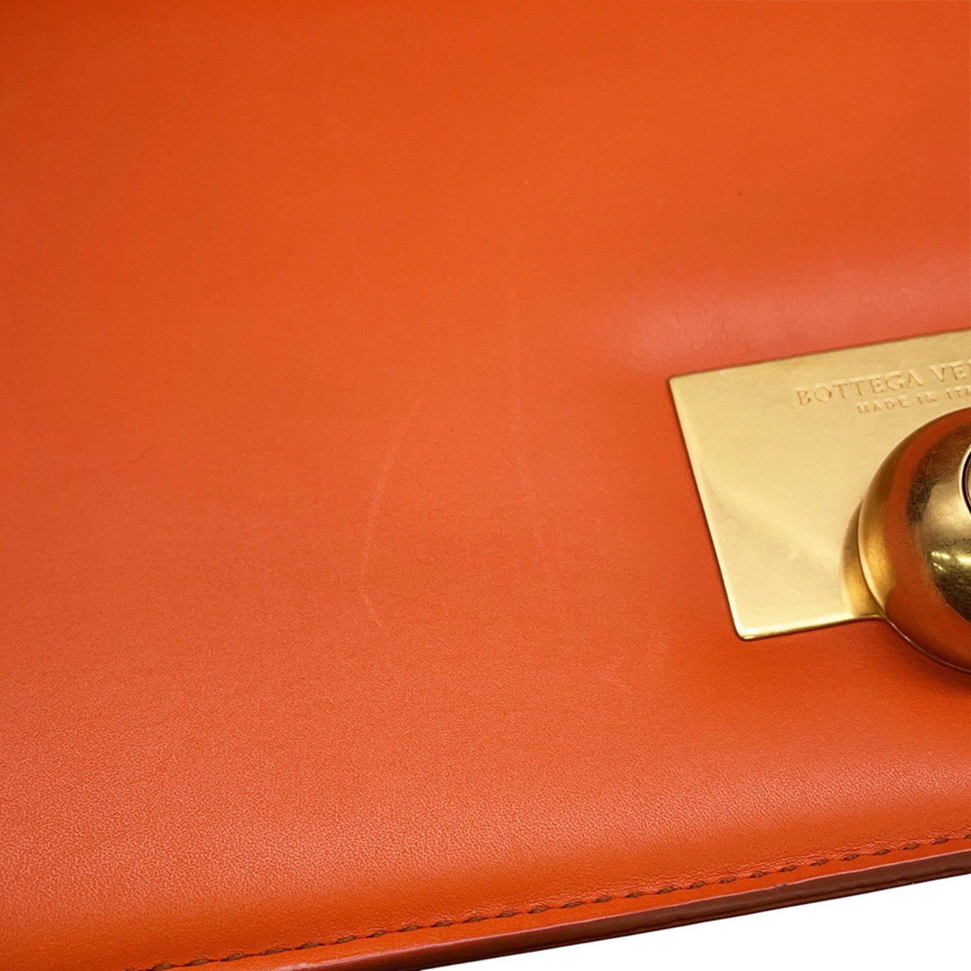 Bottega Veneta Orange Leather Shoulder Bag (Pre-Owned)