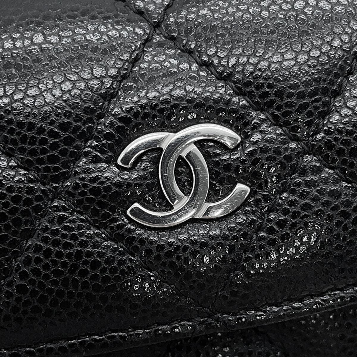 Chanel Matelasse Black Grained Calfskin Backpack Handbag Shoulder Bag (Pre-Owned)