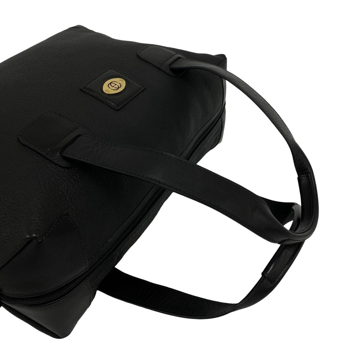 Gucci Black Leather Boston Bag Handbag Shoulder Bag (Pre-Owned)