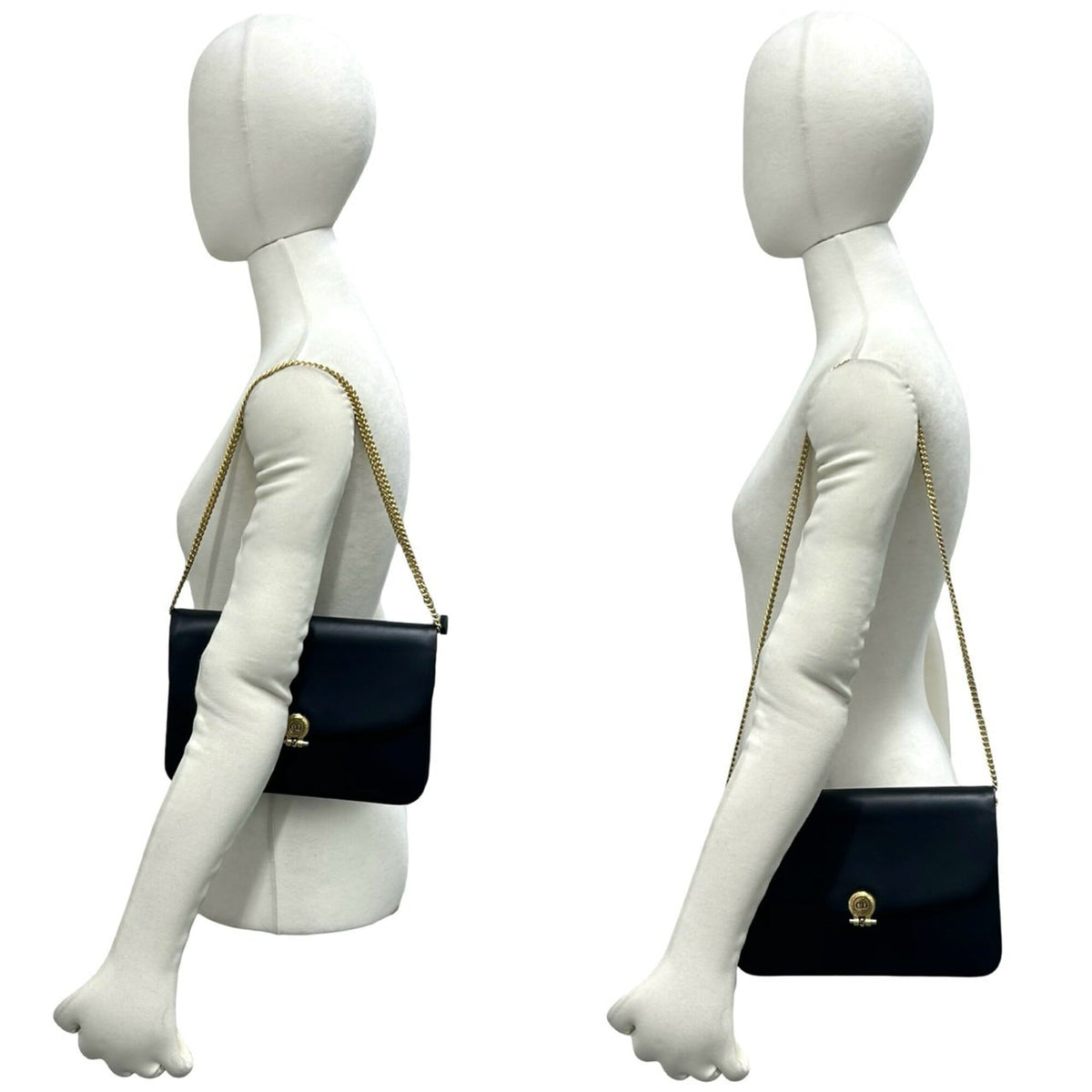 Christian Dior Black Leather Pochette Shoulder Bag (Pre-Owned)