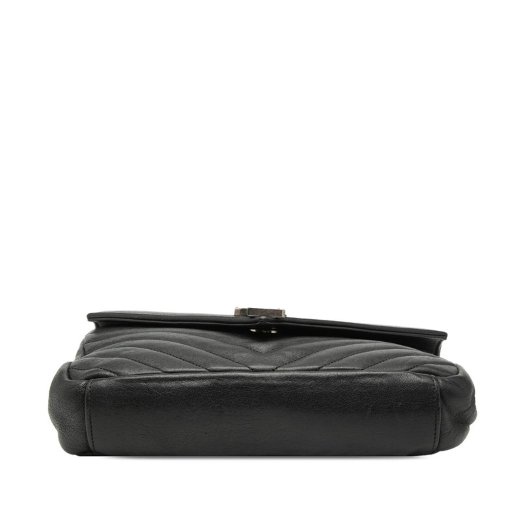 Saint Laurent Black Leather Handbag Shoulder Bag (Pre-Owned)