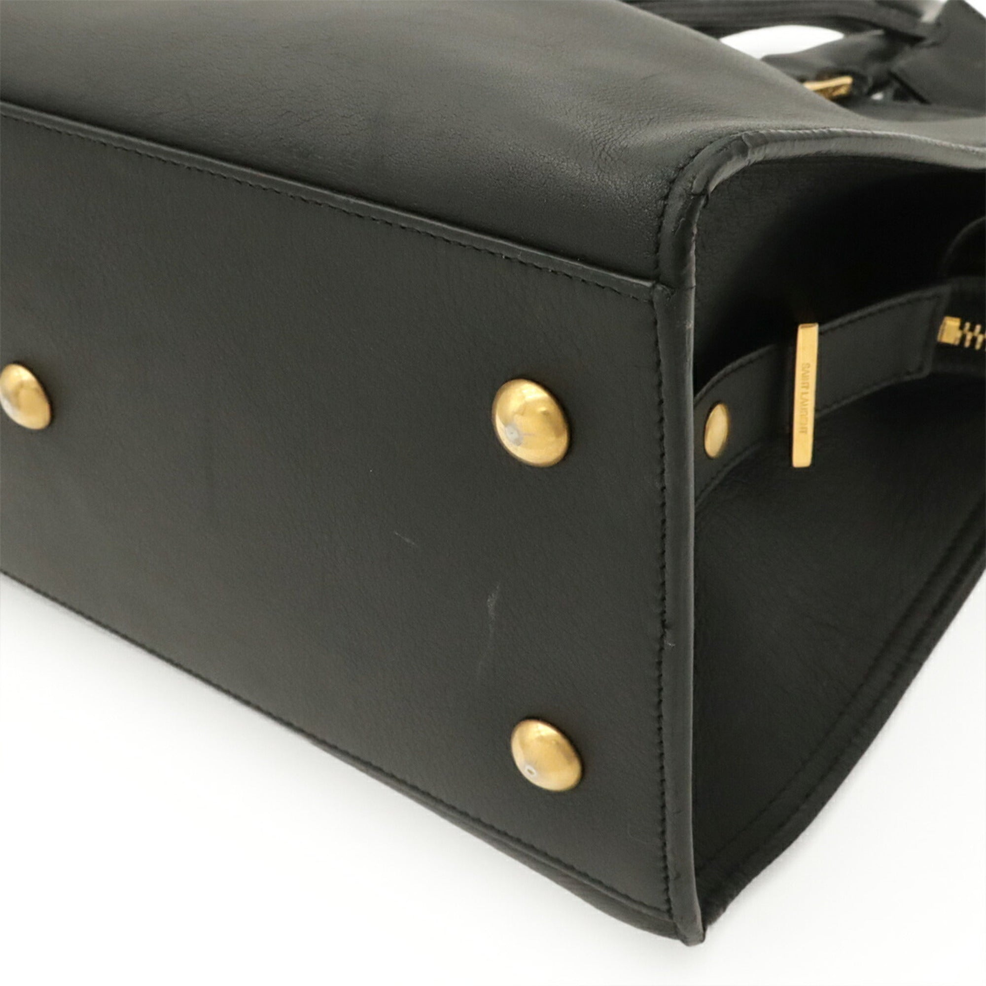 Yves Saint Laurent Black Leather Handbag Shoulder Bag (Pre-Owned)