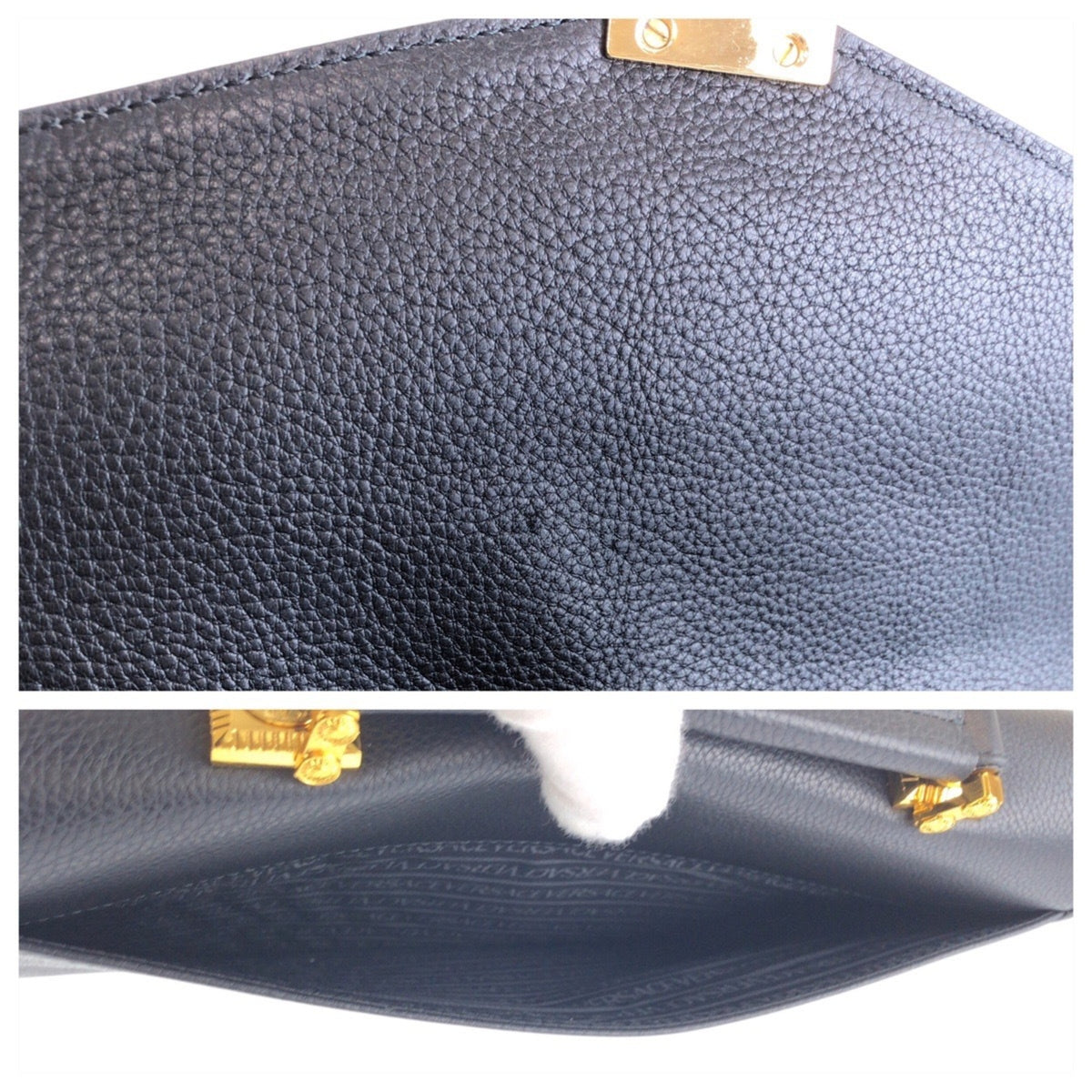 Versace Black Leather Clutch Bag (Pre-Owned)