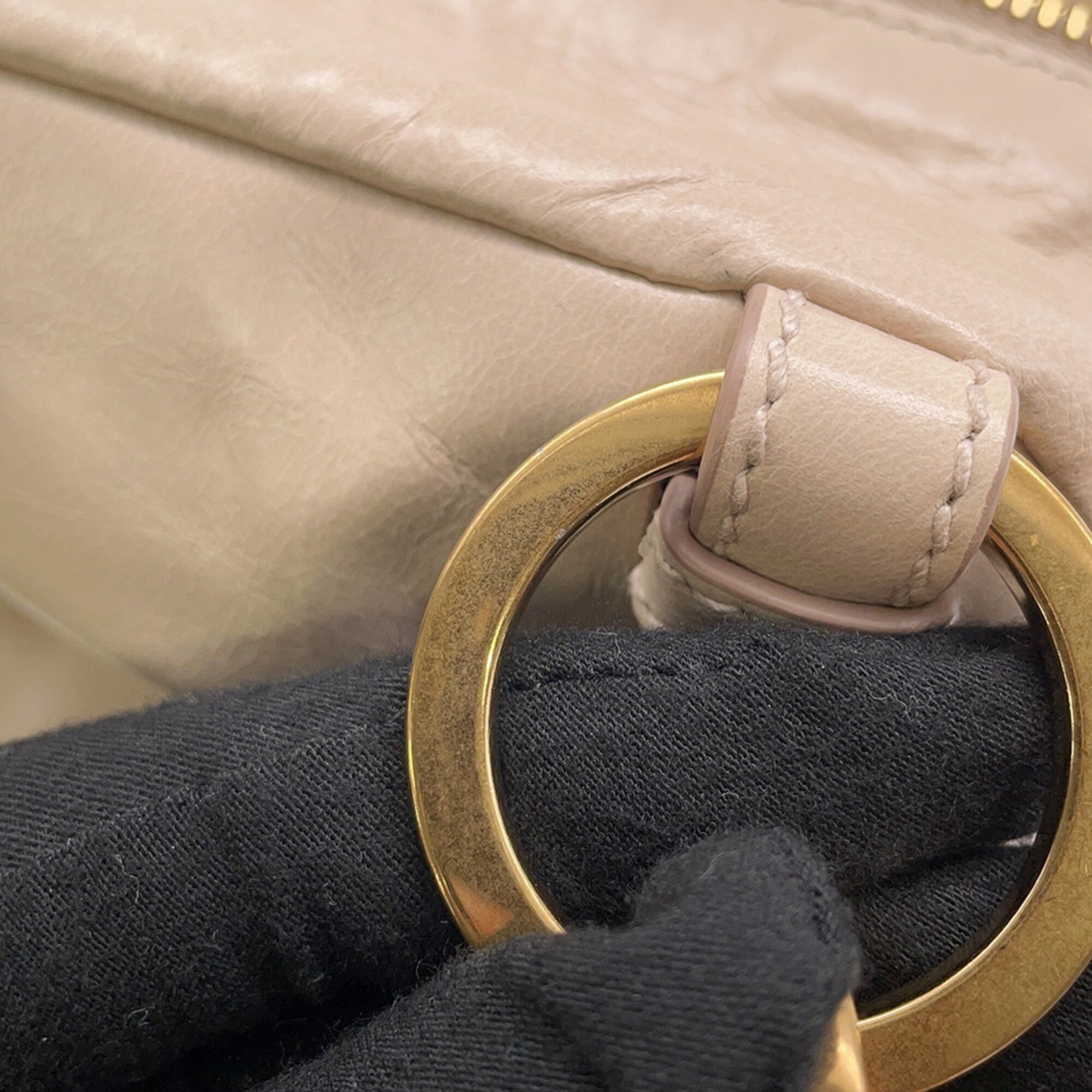 Prada Beige Leather Handbag Shoulder Bag (Pre-Owned)