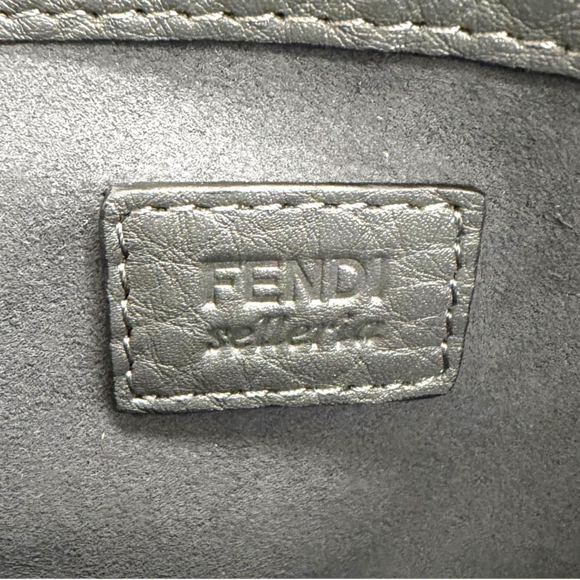 Fendi Dark Gray Leather Pouch (Pre-Owned)