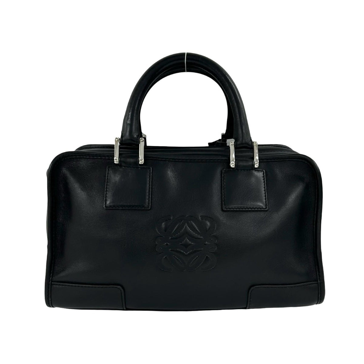 Loewe Black Leather Boston Bag Handbag Tote Bag (Pre-Owned)