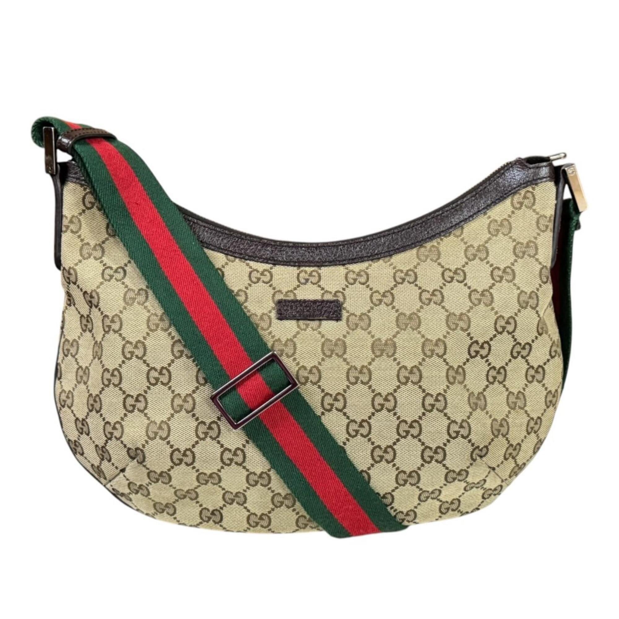 Gucci Sherry Line Beige Brown Gg Canvas Handbag Shoulder Bag (Pre-Owned)