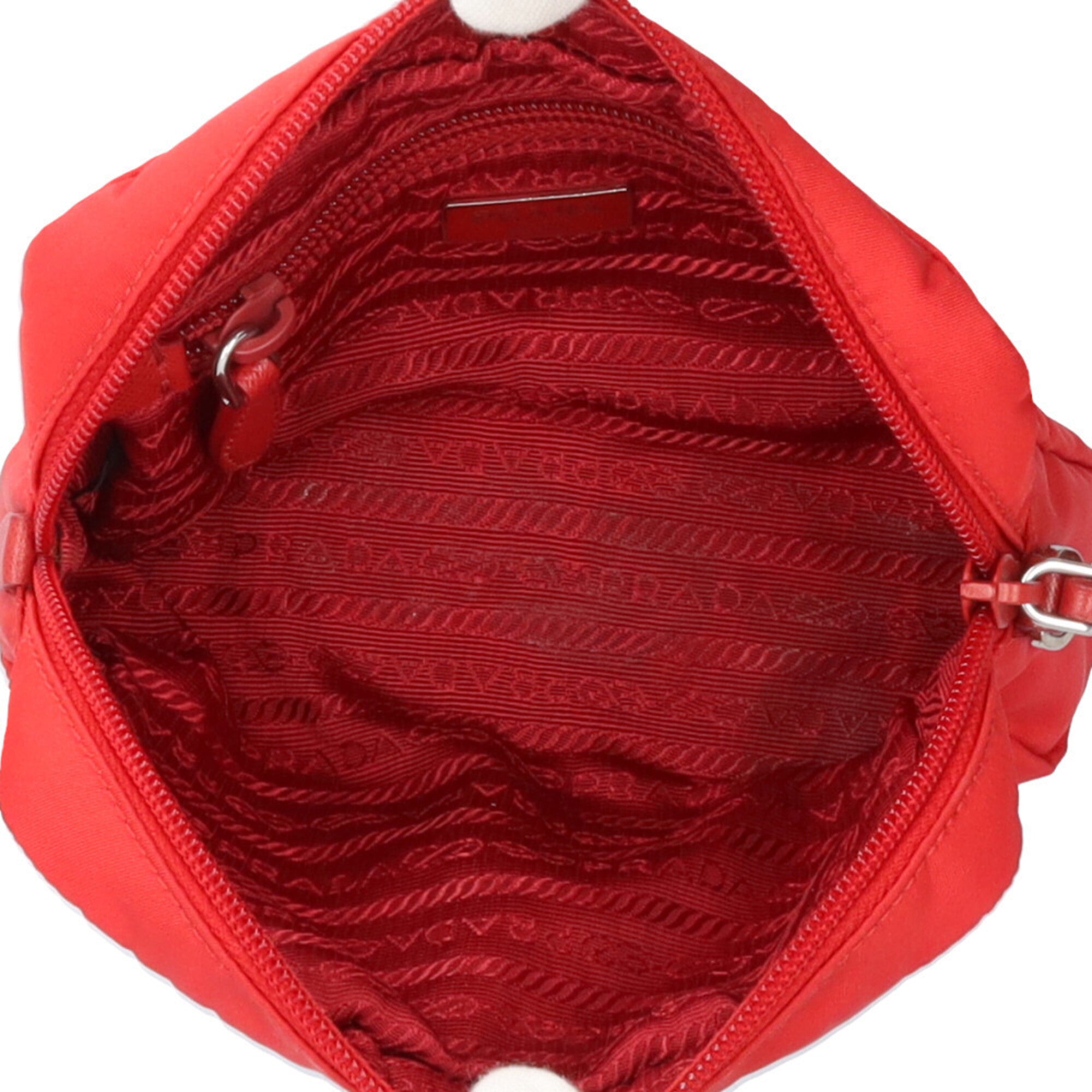 Prada Red Color Nylon Handbag (Pre-Owned)