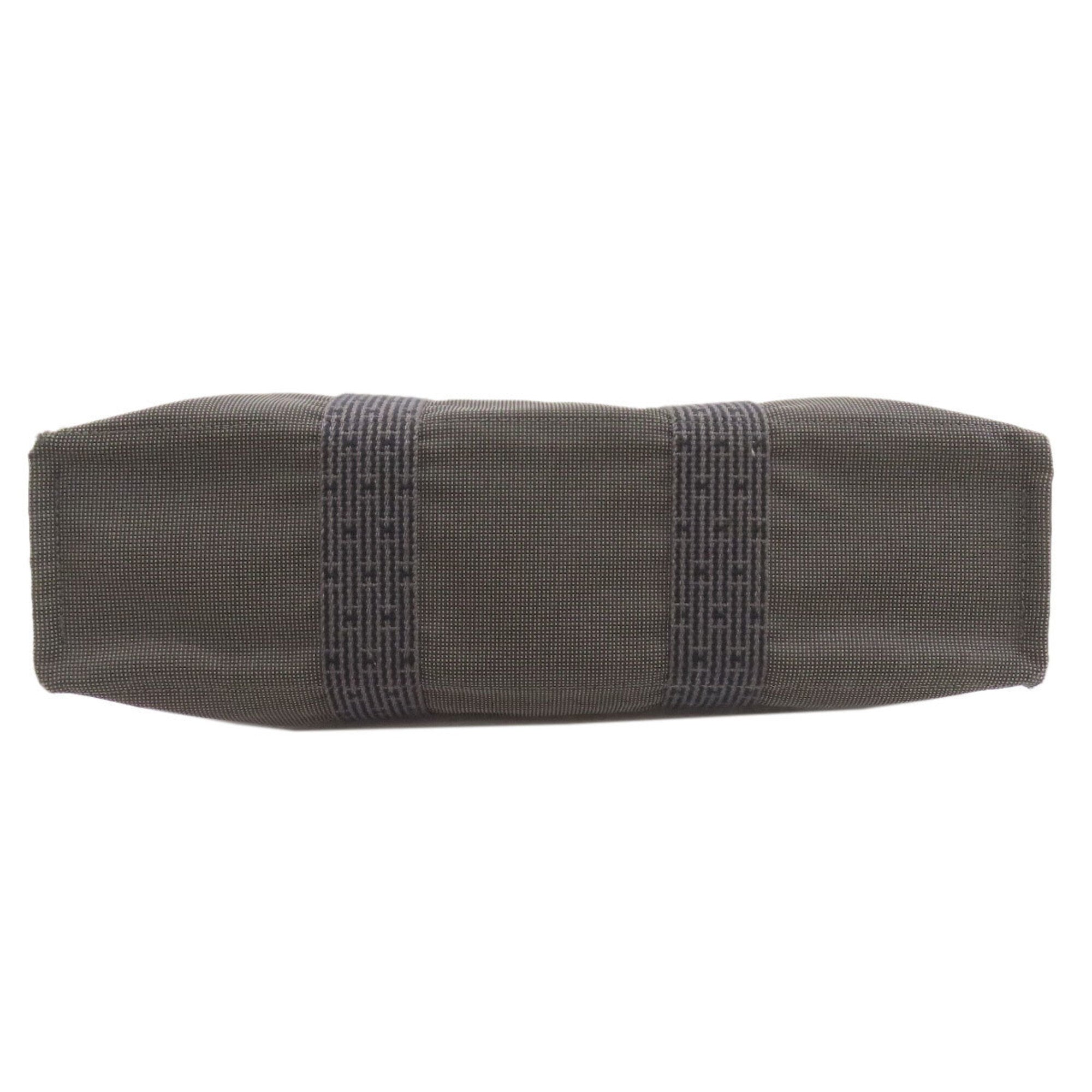Hermes Gray Canvas Handbag (Pre-Owned)