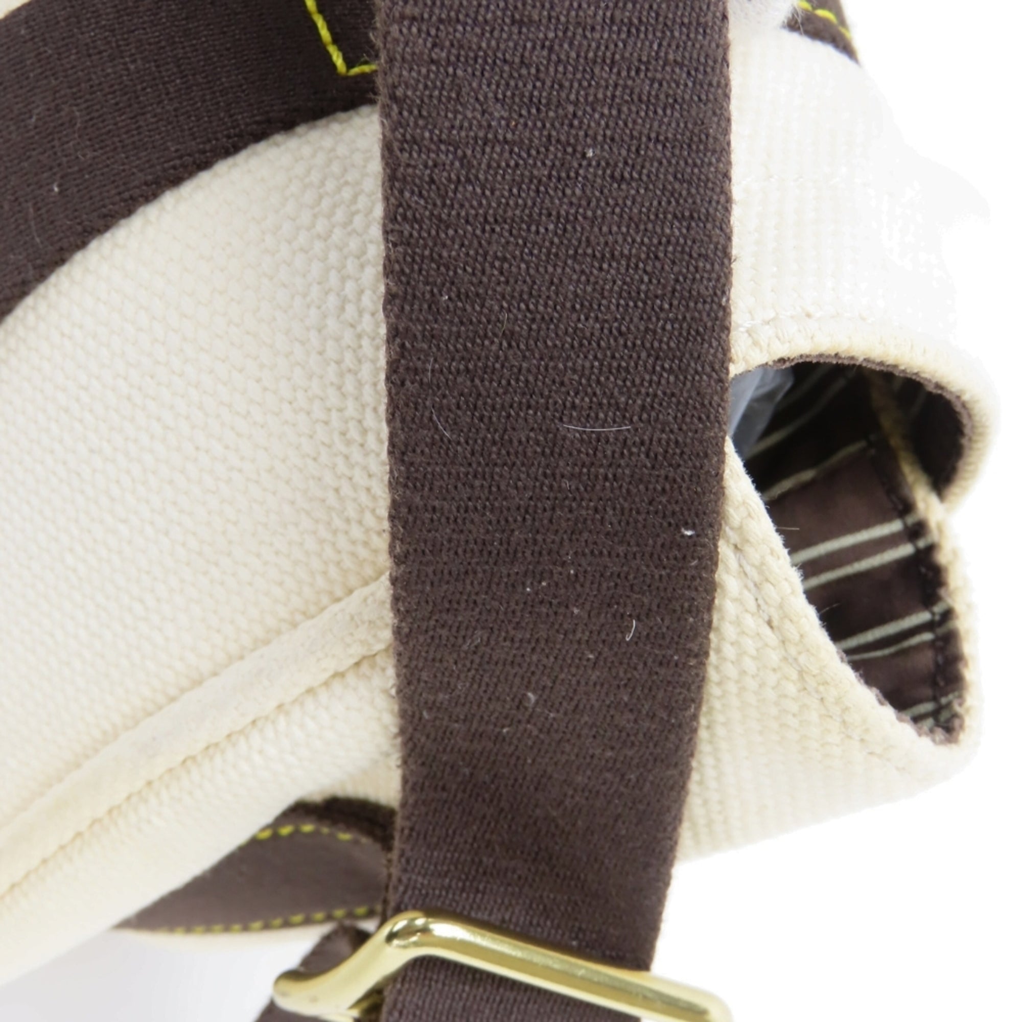 Louis Vuitton Brown Ecru Ivory Canvas Shoulder Bag (Pre-Owned)