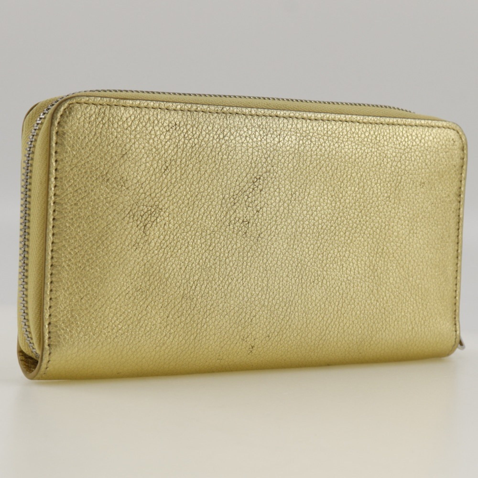Louis Vuitton Gold Leather Long Wallet (Bi-Fold) (Pre-Owned)