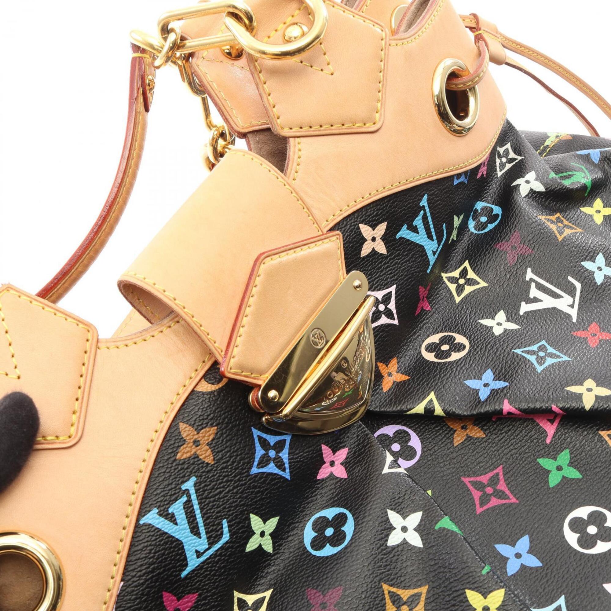 Louis Vuitton Black Coated Canvas Leather Handbag (Pre-Owned)