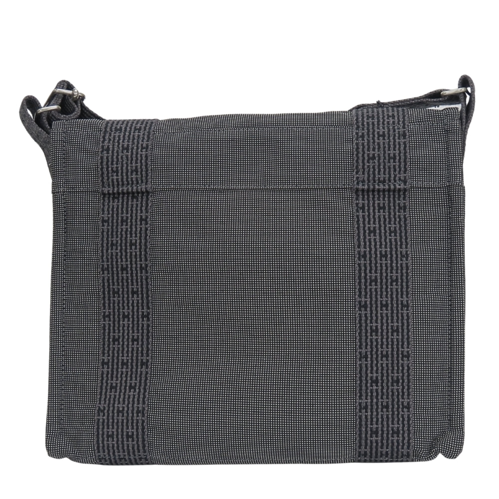 Hermes Her Line Gray Cotton Canvas Shoulder Bag (Pre-Owned)