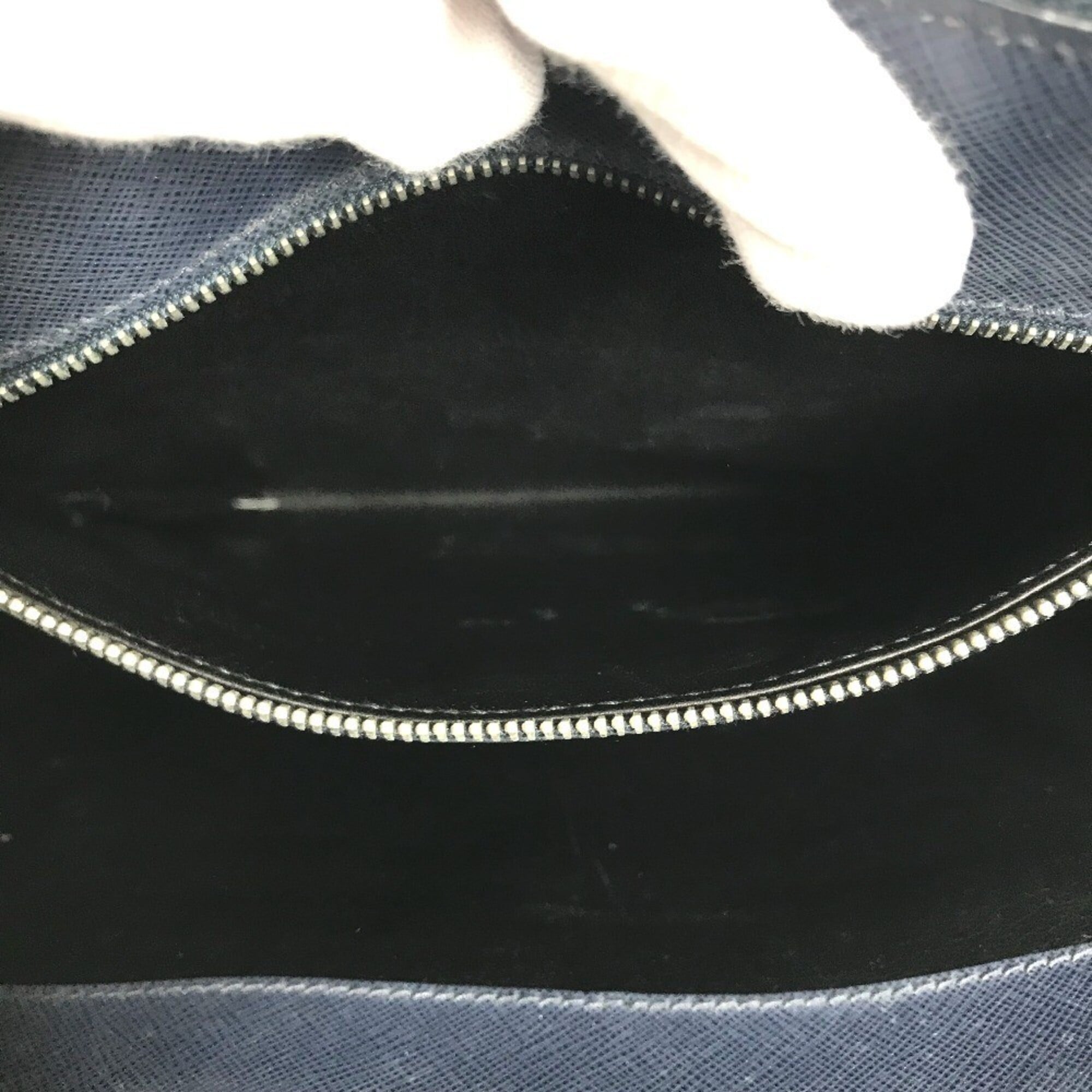 Prada Blue Leather Briefcase (Pre-Owned)
