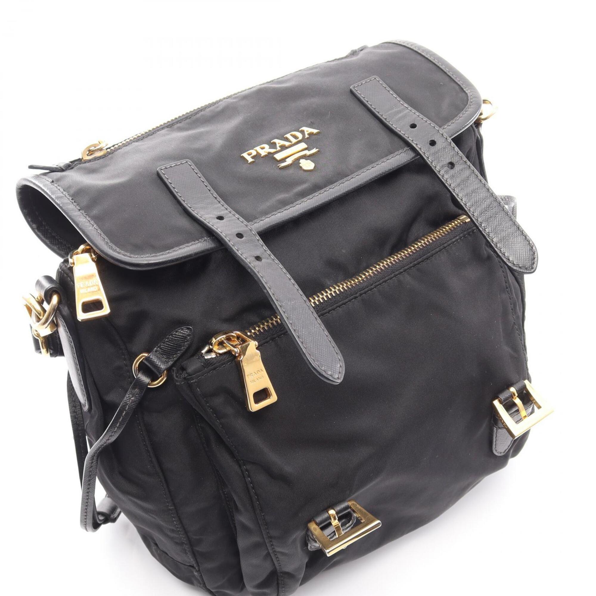 Prada Black Nylon Saffiano Shoulder Bag (Pre-Owned)