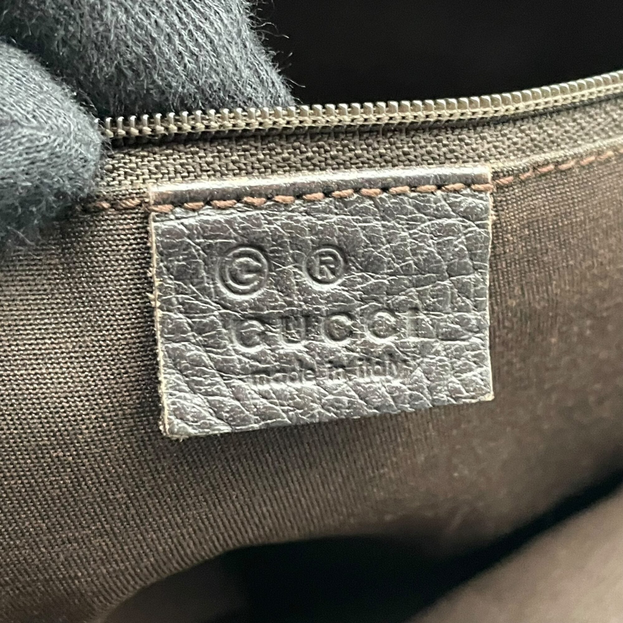 Gucci Dark Brown Gray Gg Canvas Leather Shoulder Bag Tote Bag (Pre-Owned)