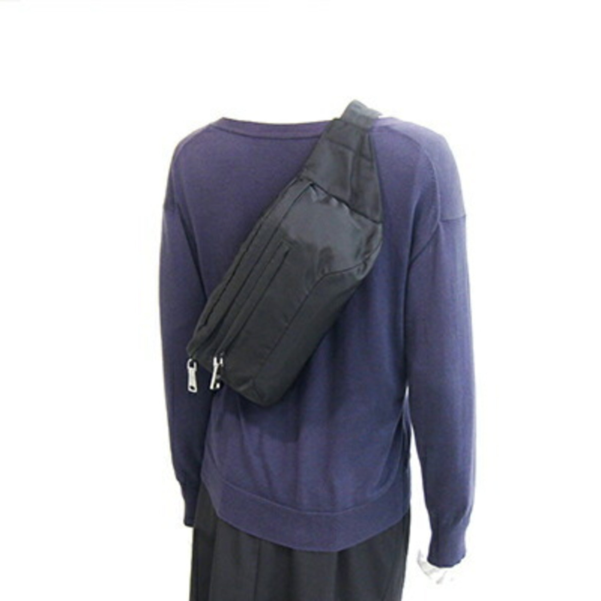 Prada Black Nylon Leather Sling Bag (Pre-Owned)