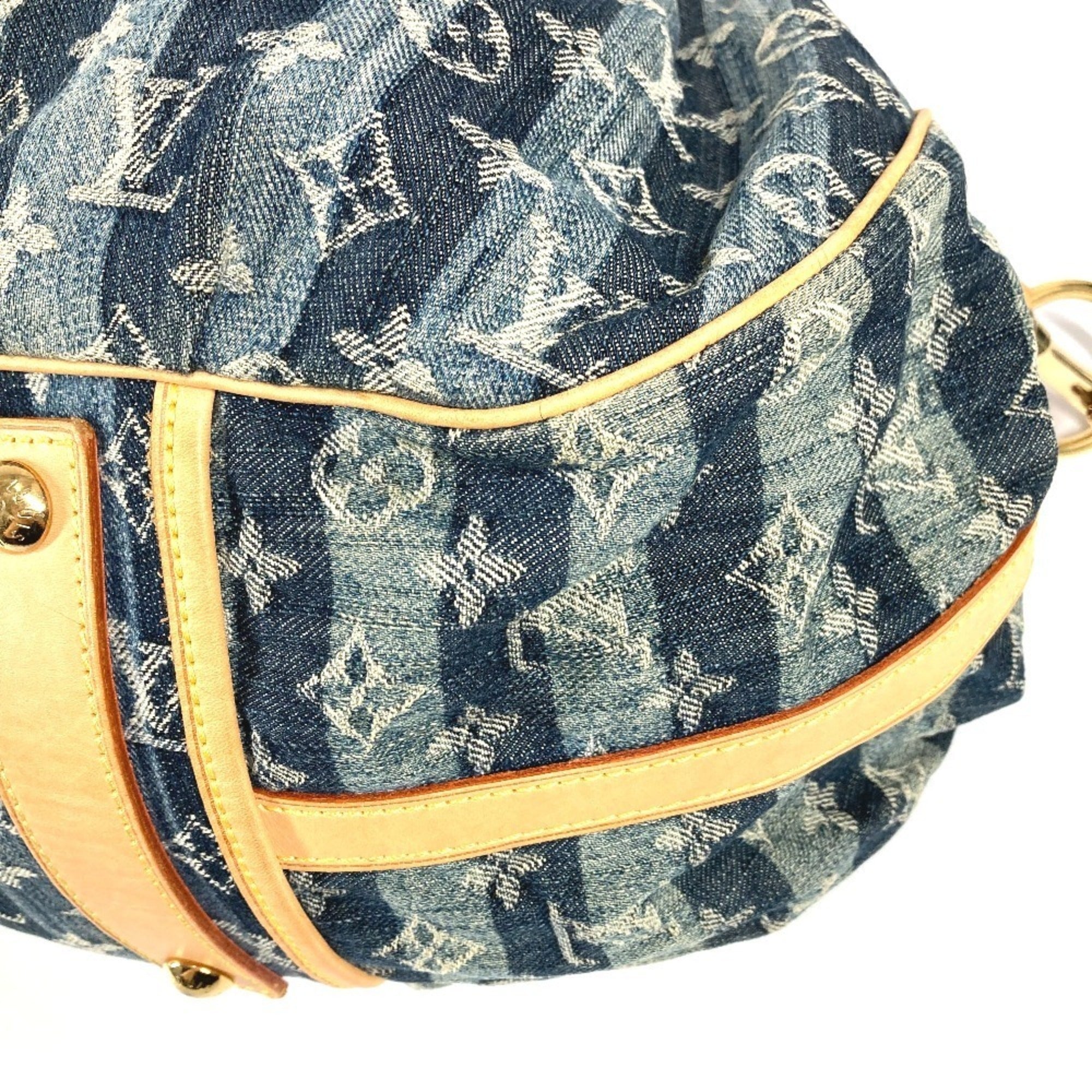 Louis Vuitton Blue Monogram Denim Handbag Shoulder Bag (Pre-Owned)