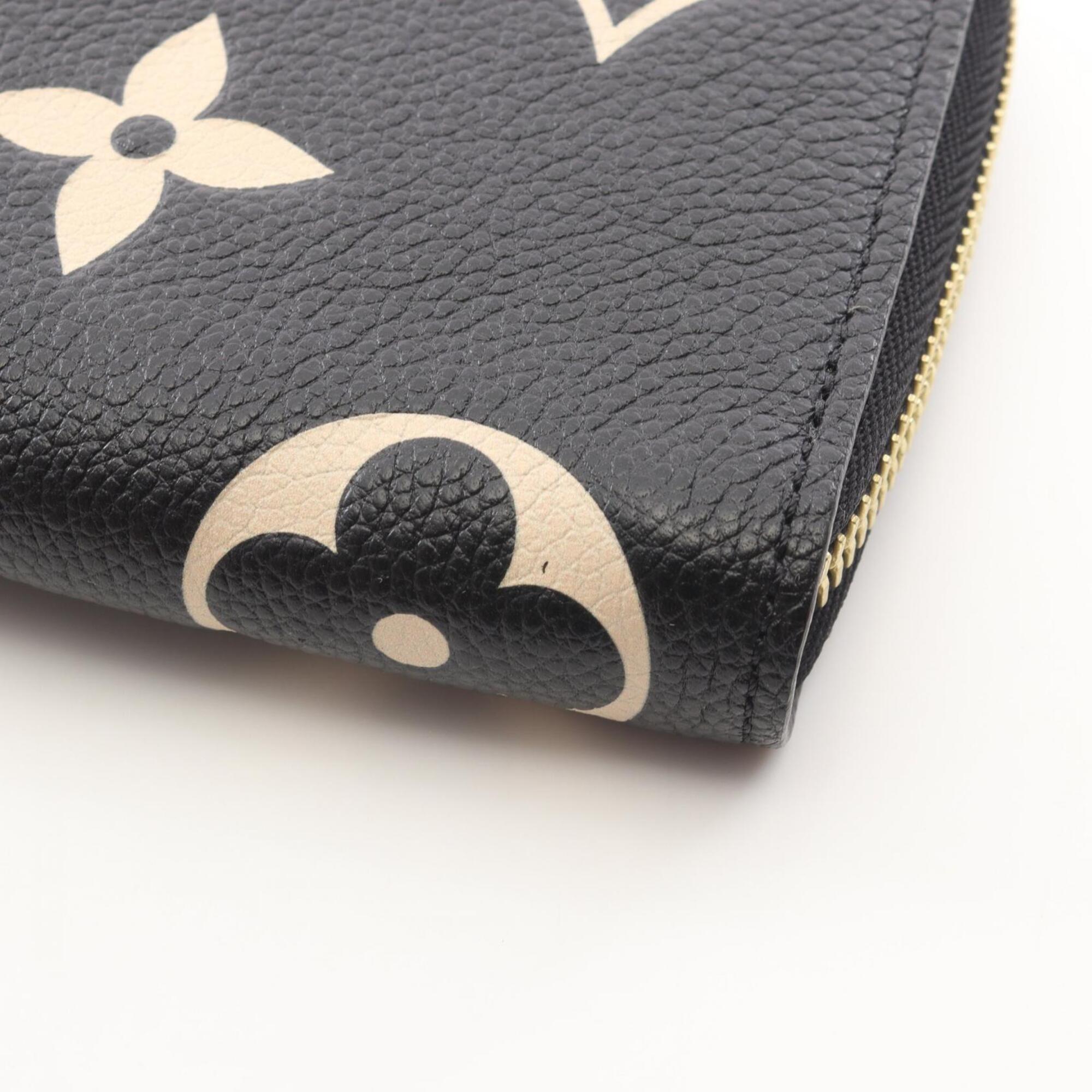 Louis Vuitton Monogram Empreinte Beige Black Leather Long Wallet (Bi-Fold) (Pre-Owned)