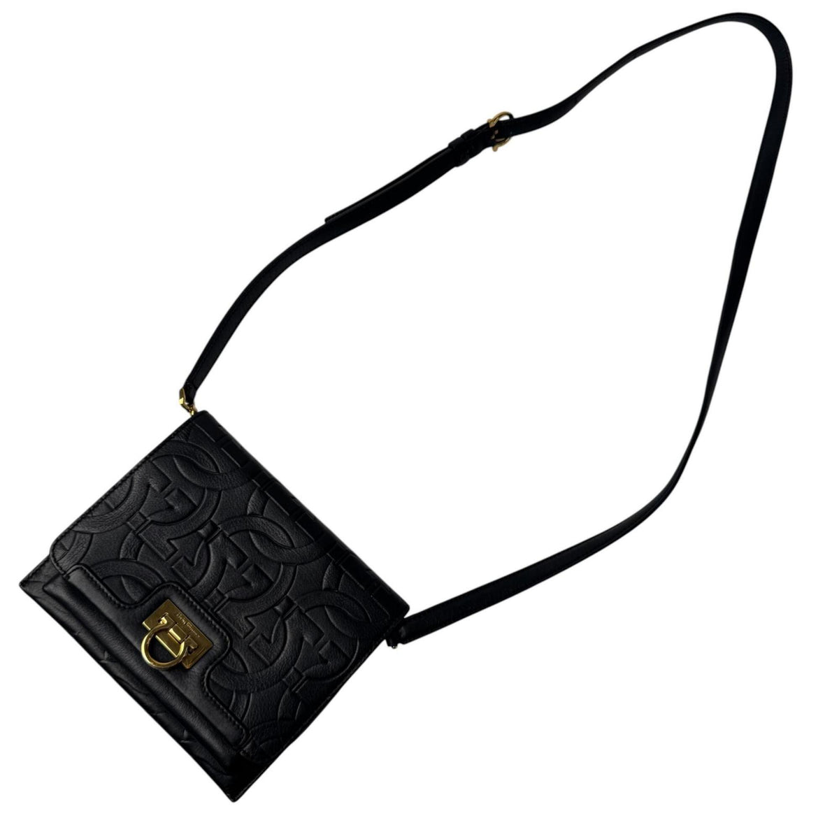 Salvatore Ferragamo Black Leather Shoulder Bag (Pre-Owned)