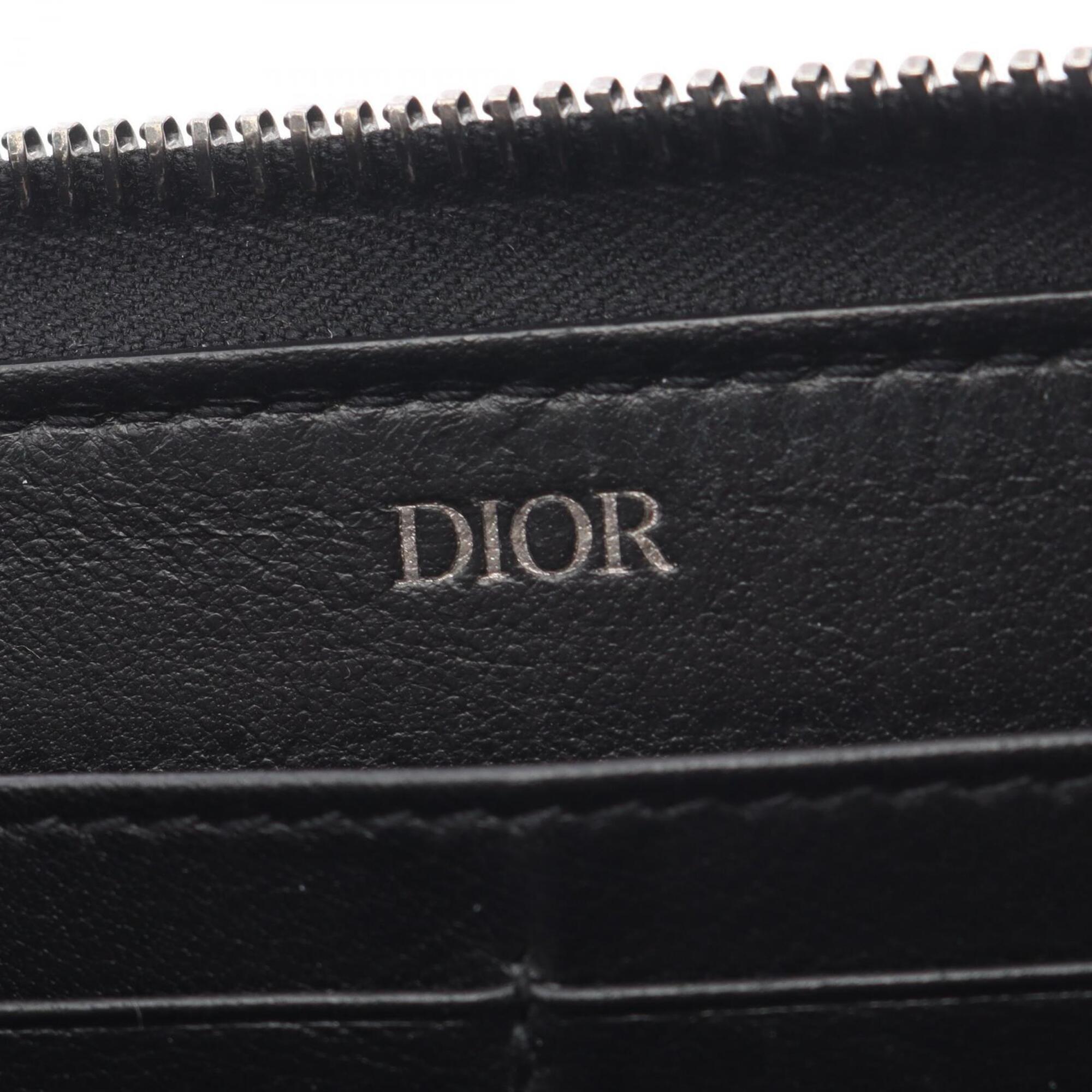 Christian Dior Black Leather Long Wallet (Bi-Fold) (Pre-Owned)