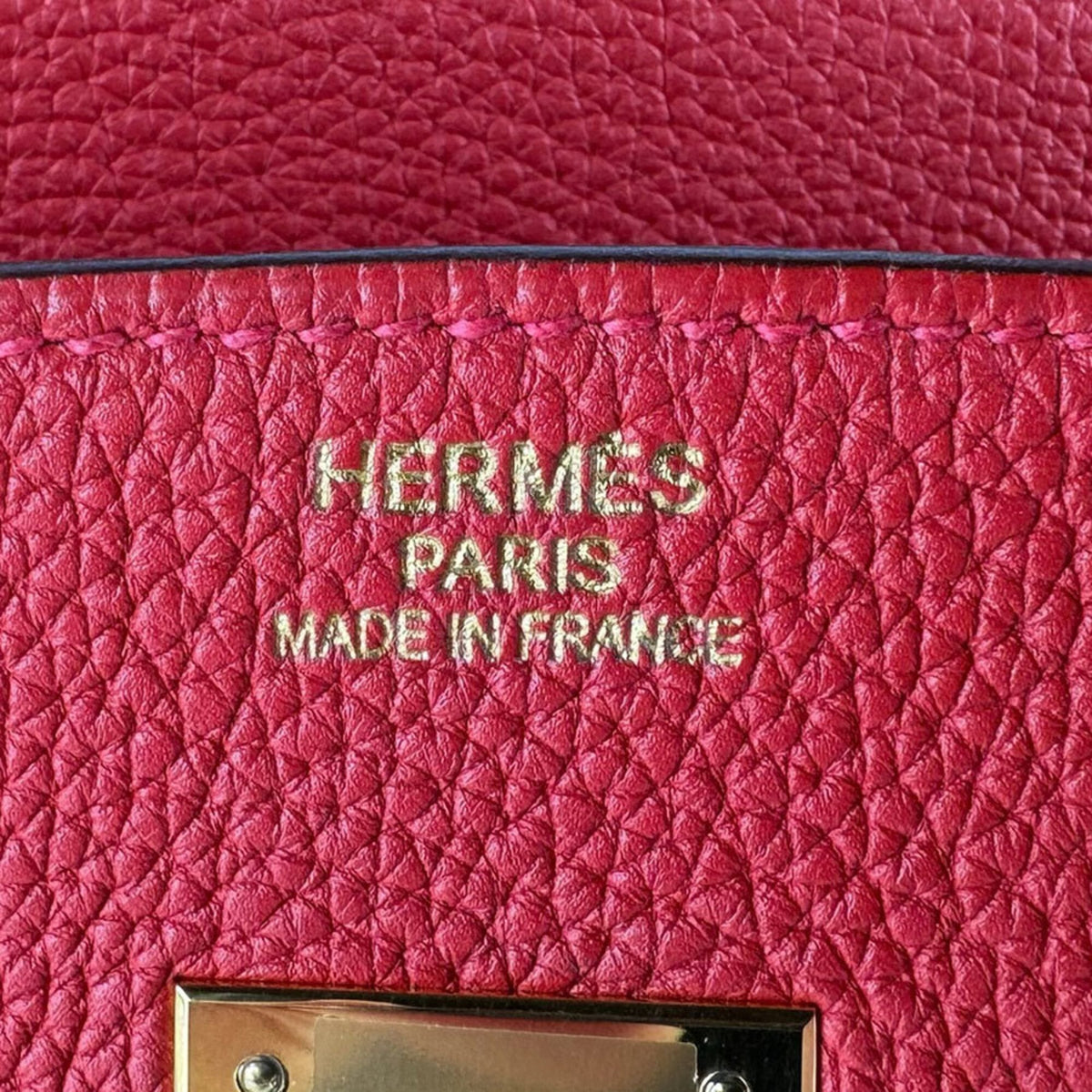 Hermes Rouge Casaque Togo Leather Handbag (Pre-Owned)
