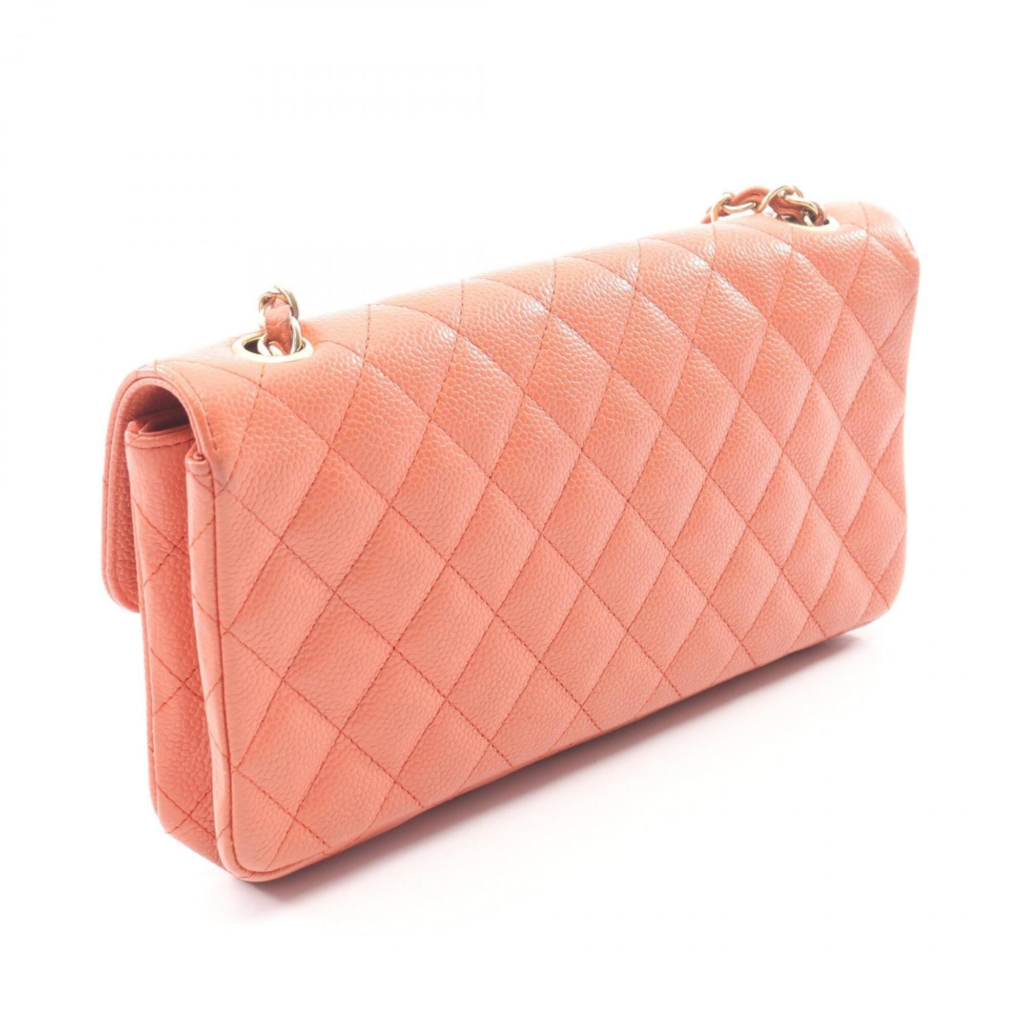 Chanel Orange Grained Calfskin Handbag Shoulder Bag (Pre-Owned)