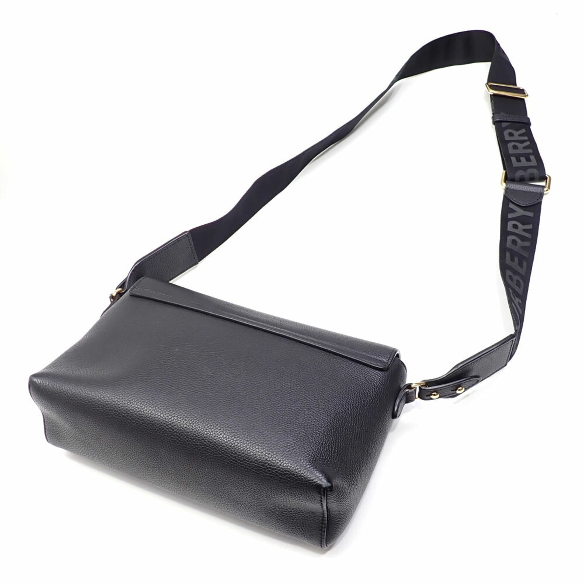 Burberry Beige Black Cotton Polyester Leather Shoulder Bag (Pre-Owned)
