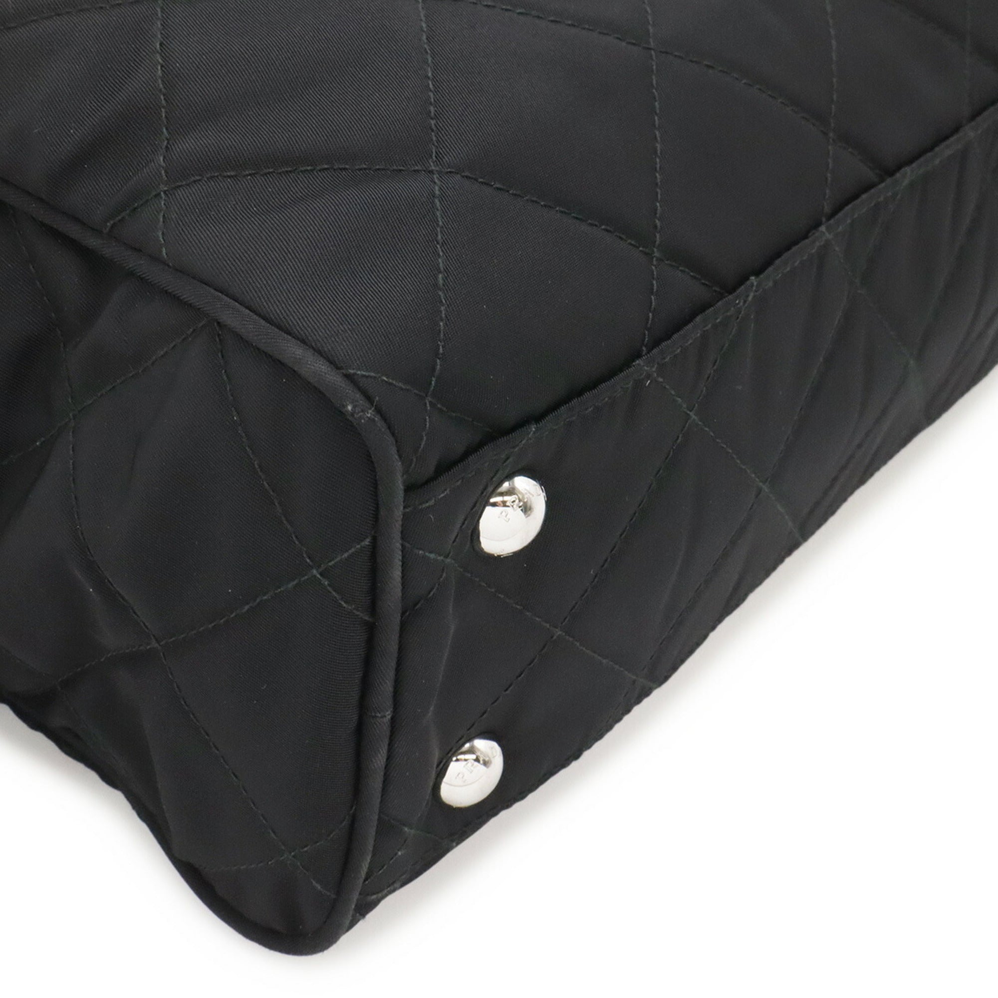 Prada Black Nero Nylon Leather Shoulder Bag (Pre-Owned)