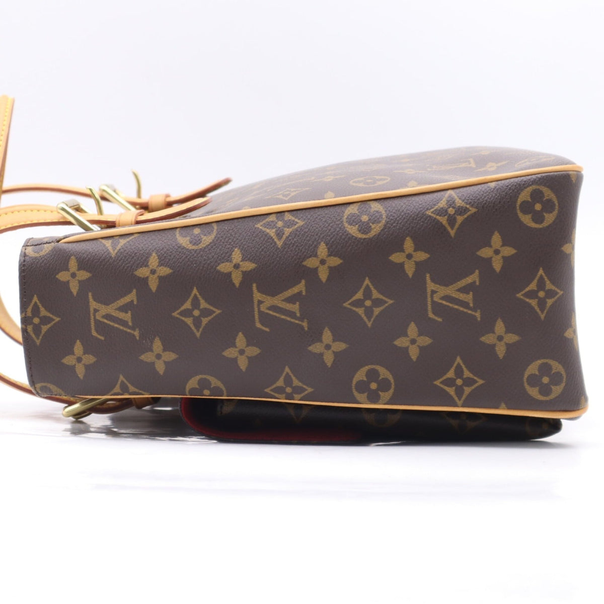 Louis Vuitton Beige Brown Coated Canvas Leather Handbag (Pre-Owned)
